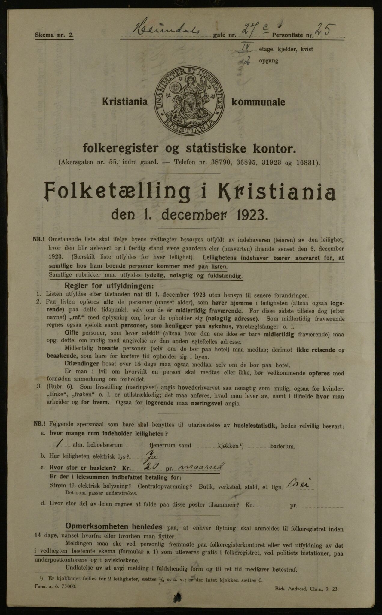 OBA, Municipal Census 1923 for Kristiania, 1923, p. 41802