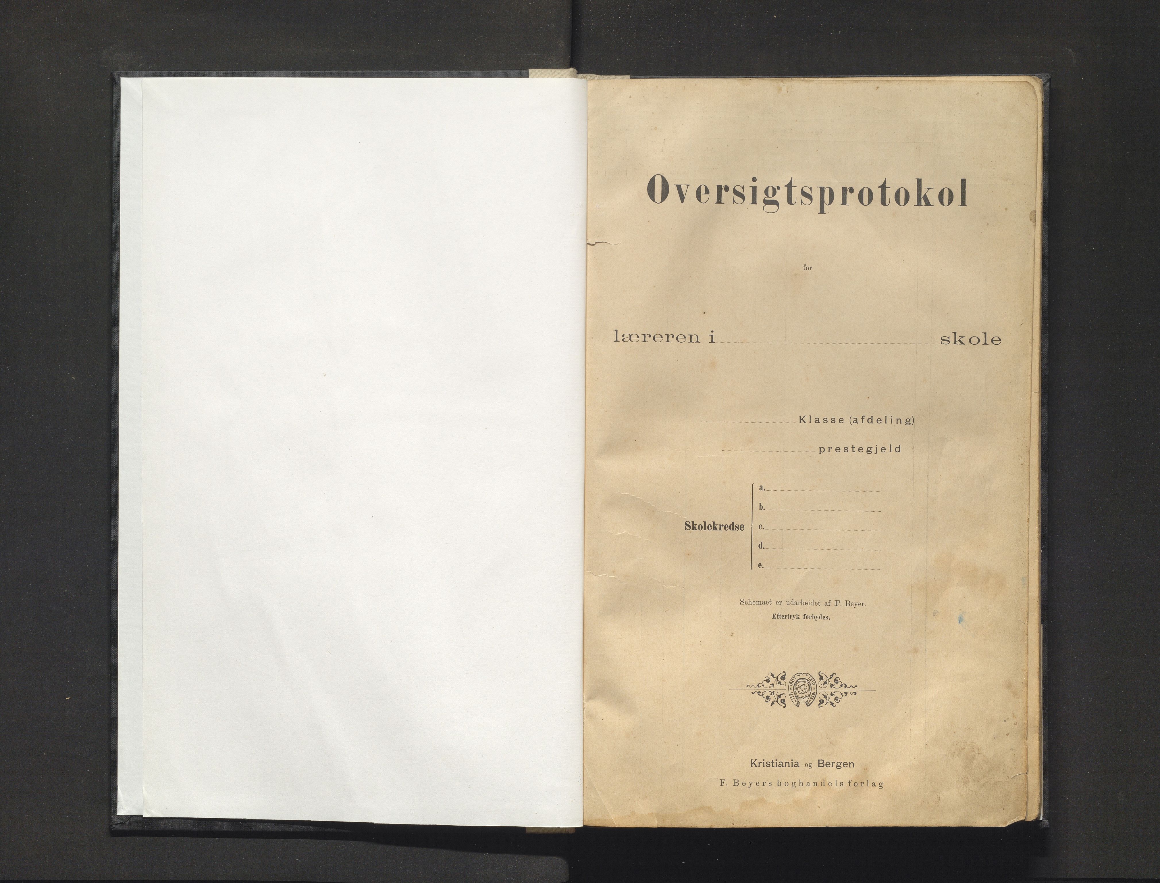 Manger kommune. Barneskulane, IKAH/1261-231/F/Fa/L0006: Skuleprotokoll for Nordanger skule , 1892-1921