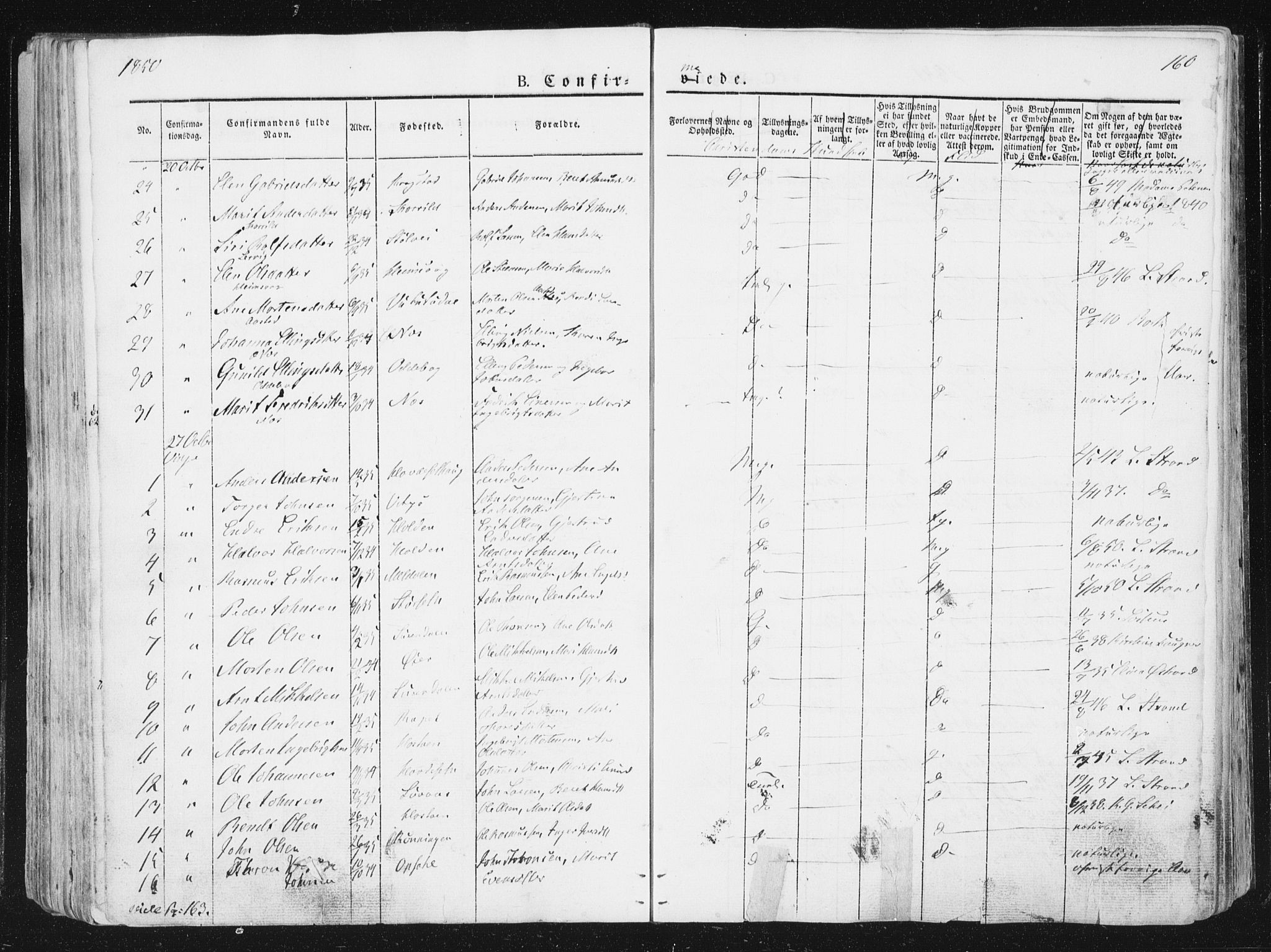 Ministerialprotokoller, klokkerbøker og fødselsregistre - Sør-Trøndelag, SAT/A-1456/630/L0493: Parish register (official) no. 630A06, 1841-1851, p. 160