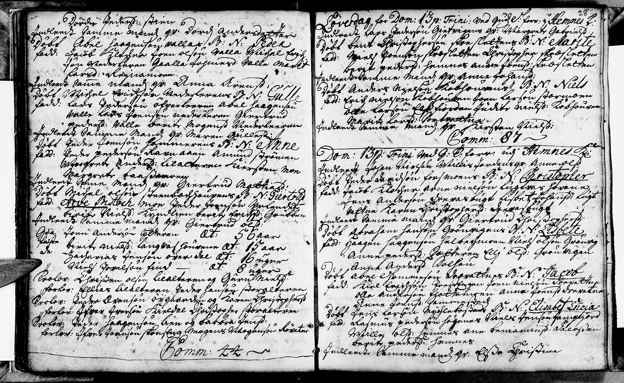 Ministerialprotokoller, klokkerbøker og fødselsregistre - Nordland, SAT/A-1459/825/L0346: Parish register (official) no. 825A02, 1729-1748, p. 28