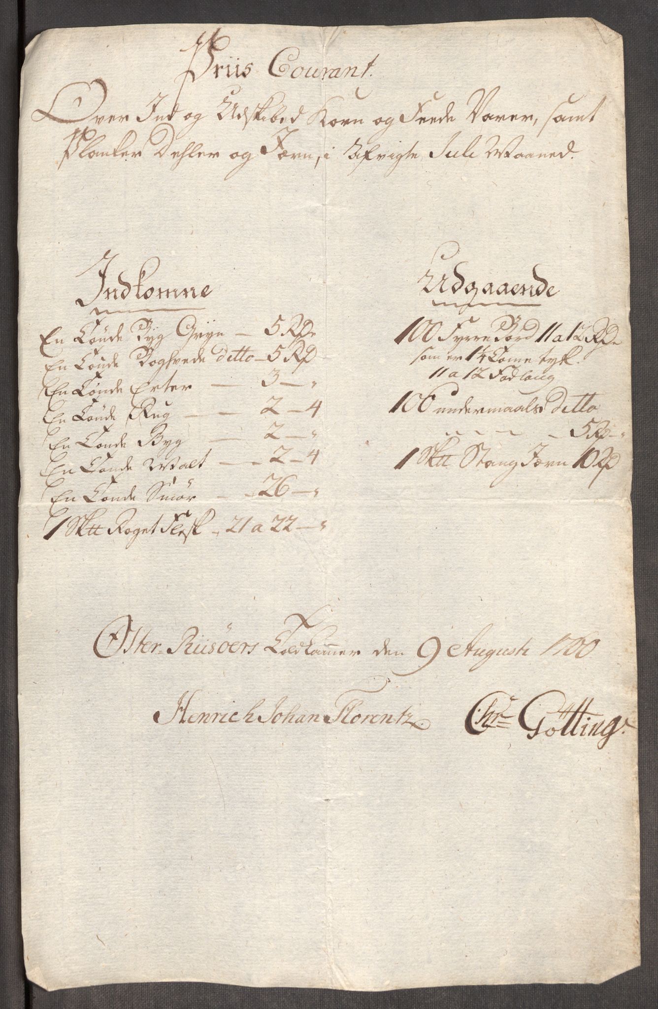 Rentekammeret inntil 1814, Realistisk ordnet avdeling, AV/RA-EA-4070/Oe/L0006: [Ø1]: Priskuranter, 1758-1760, p. 845