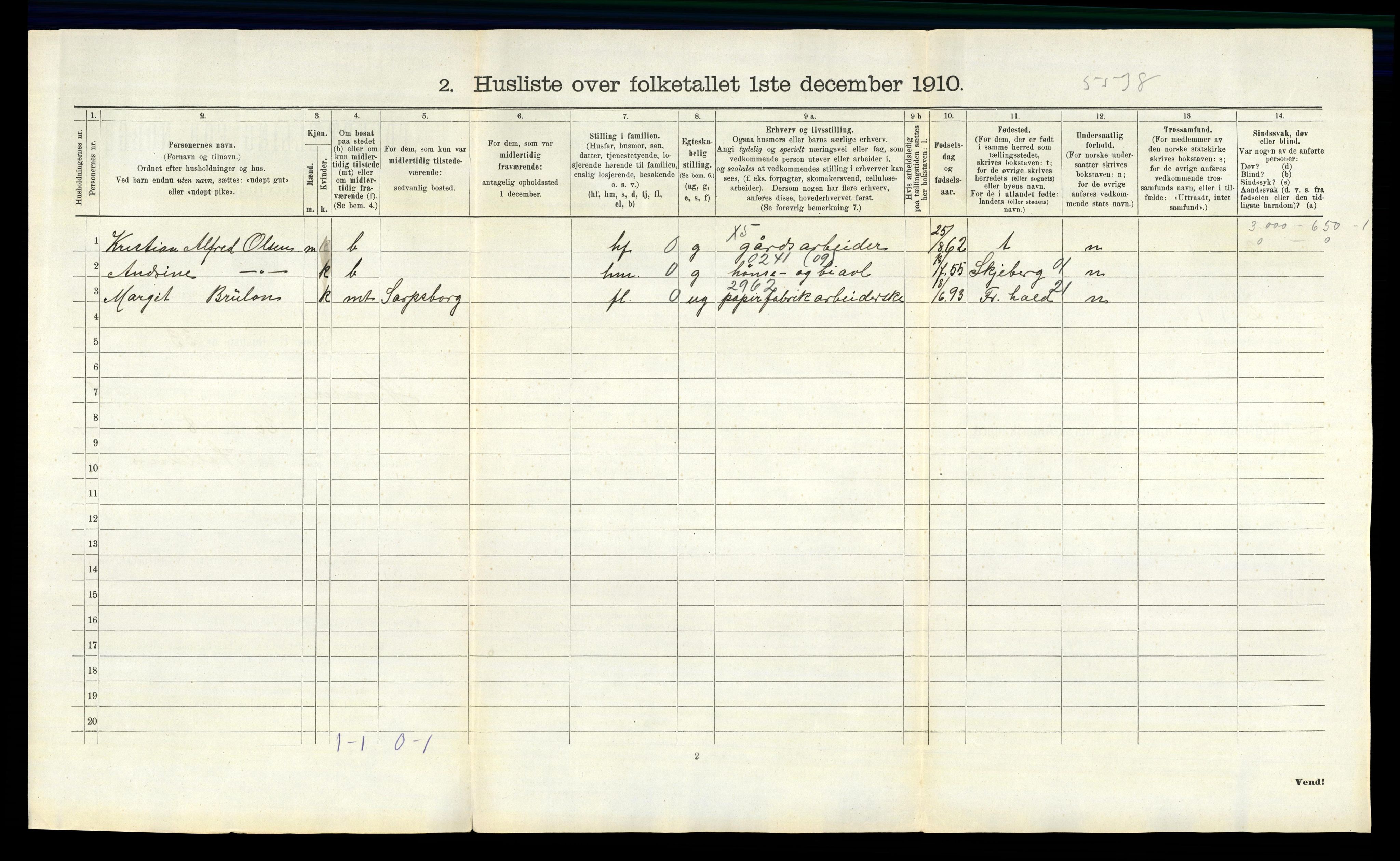 RA, 1910 census for Hvaler, 1910, p. 105