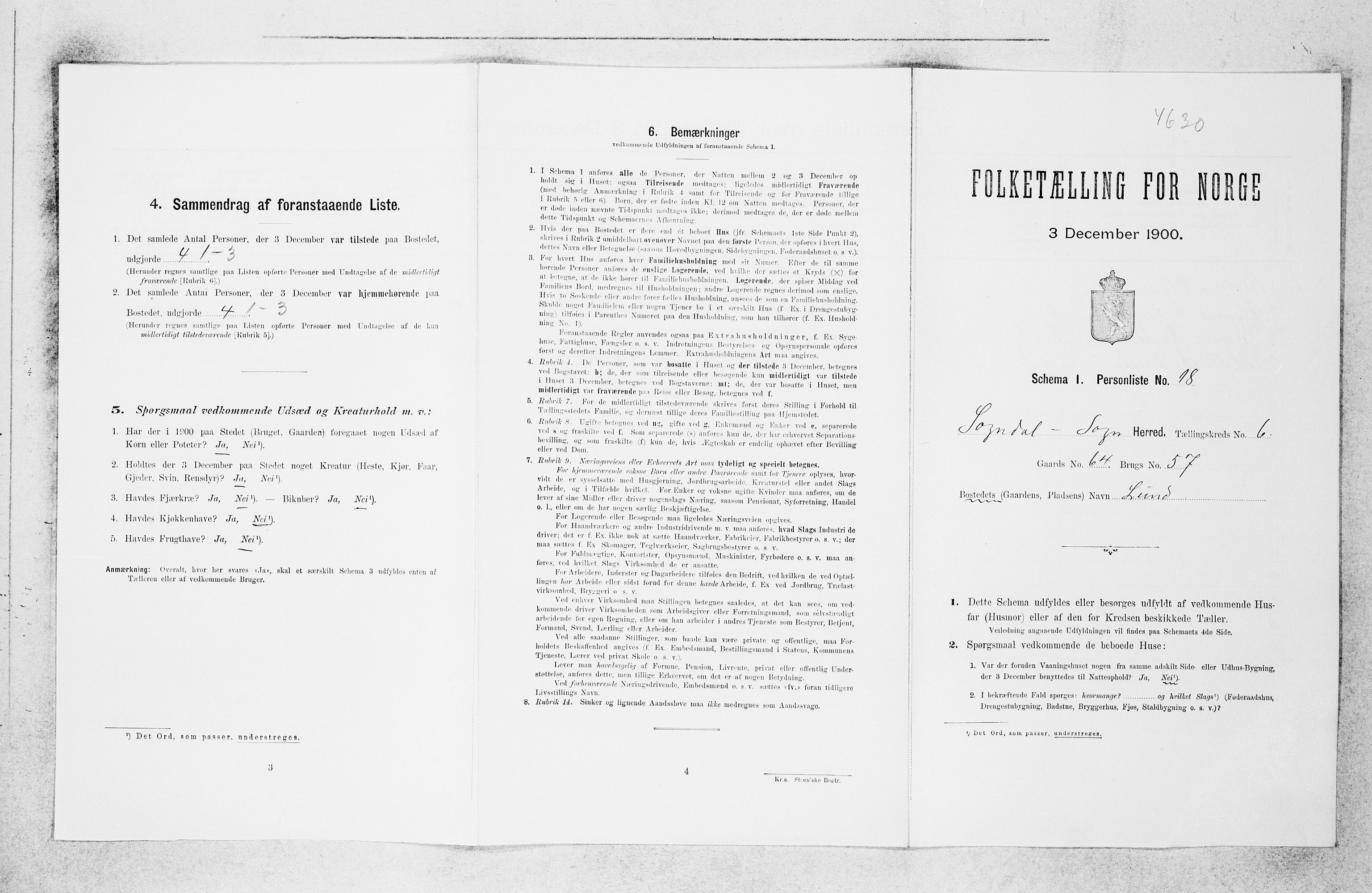 SAB, 1900 census for Sogndal, 1900, p. 397