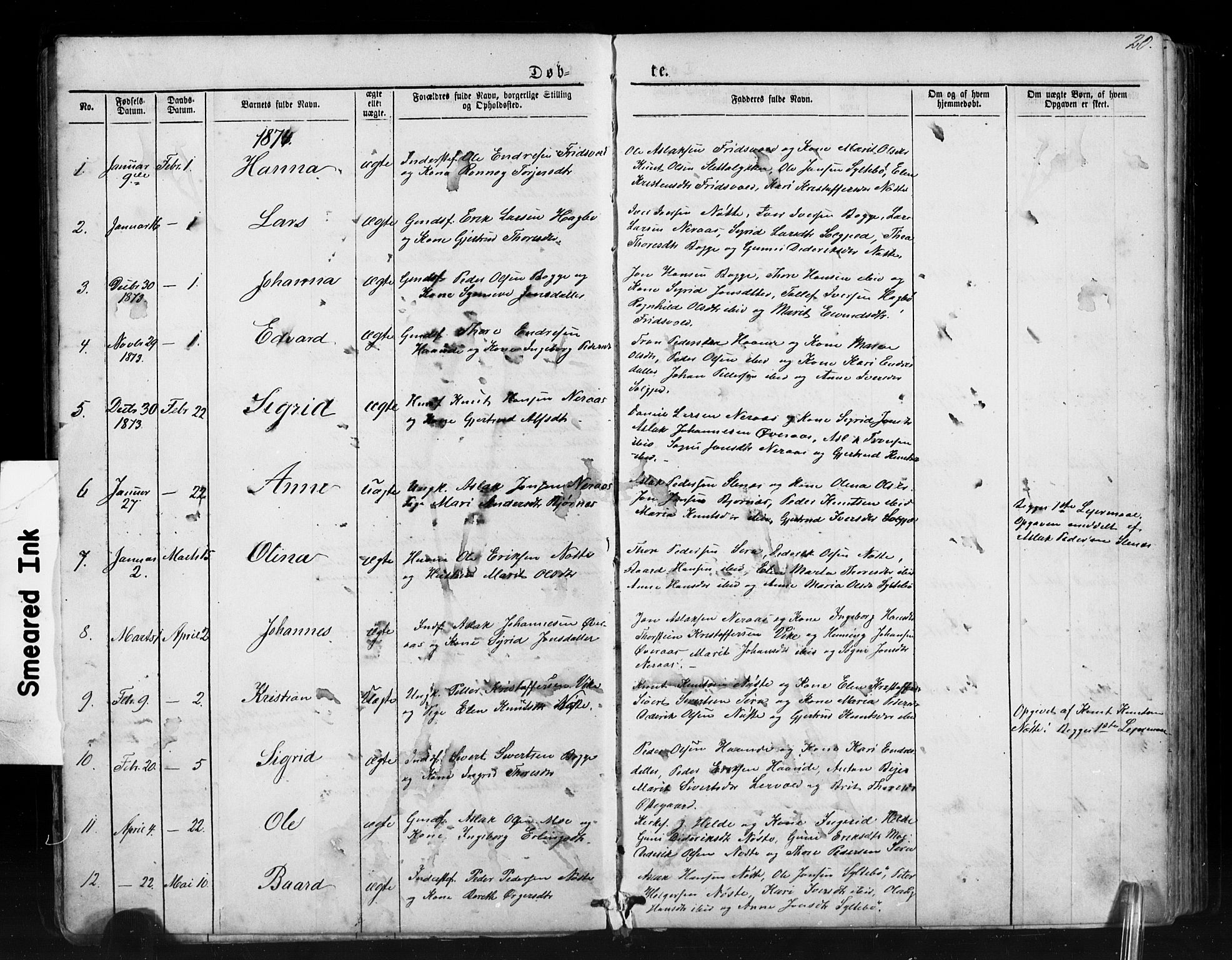 Ministerialprotokoller, klokkerbøker og fødselsregistre - Møre og Romsdal, SAT/A-1454/552/L0638: Parish register (copy) no. 552C01, 1867-1902, p. 20