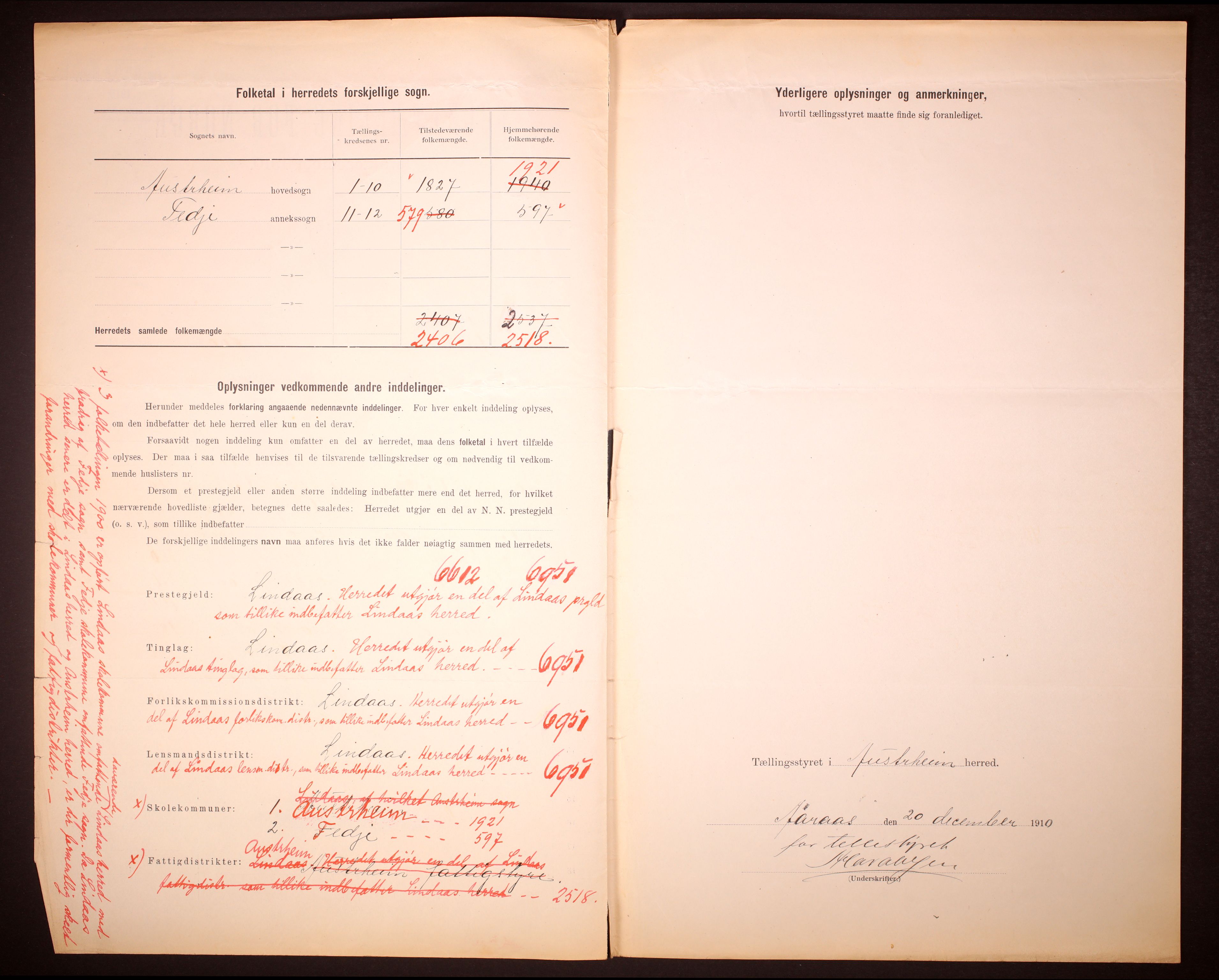 RA, 1910 census for Austrheim, 1910, p. 3