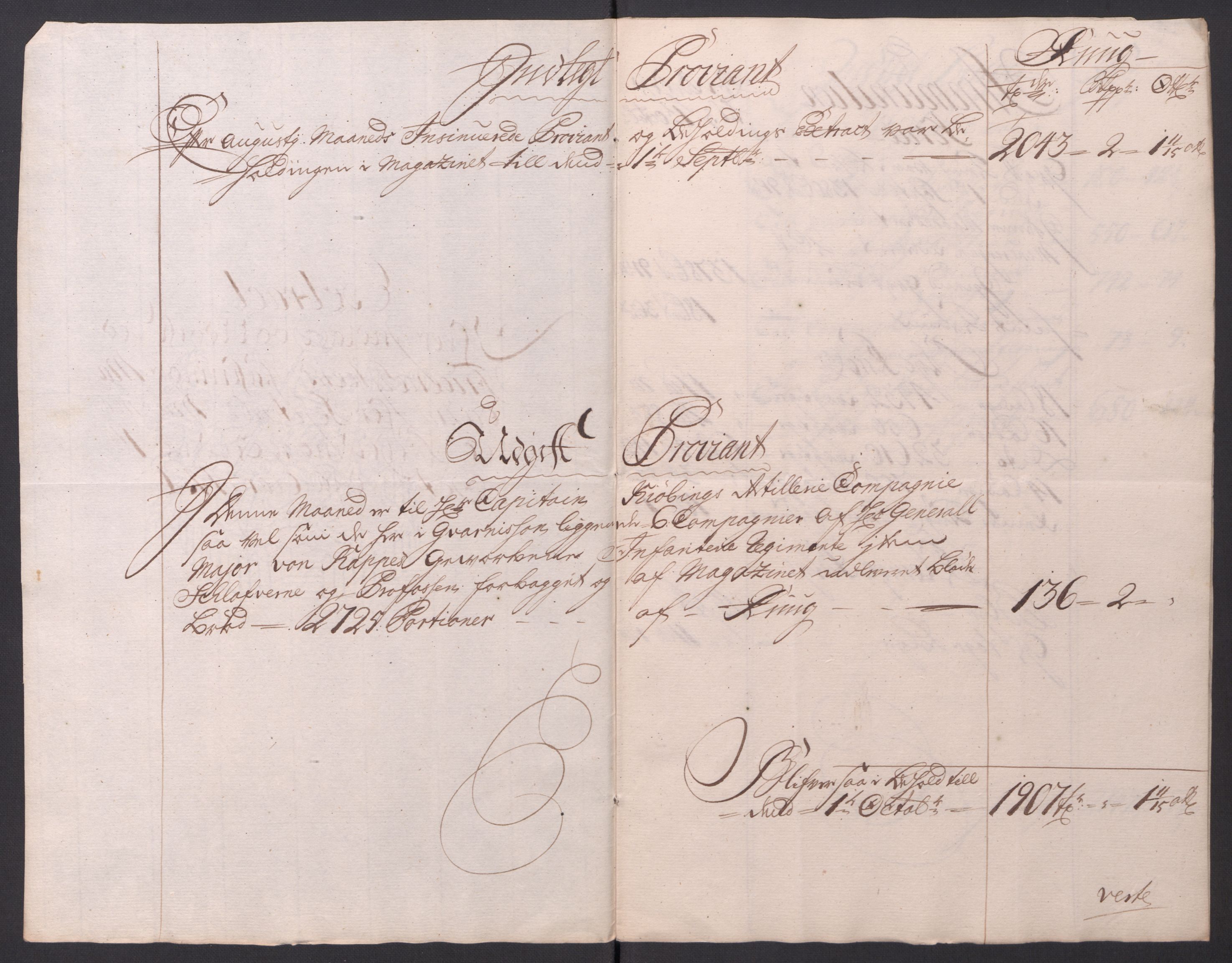 Kommanderende general (KG I) med Det norske krigsdirektorium, AV/RA-EA-5419/D/L0154: Fredriksten festning: Brev, inventarfortegnelser og regnskapsekstrakter, 1730-1739, p. 488