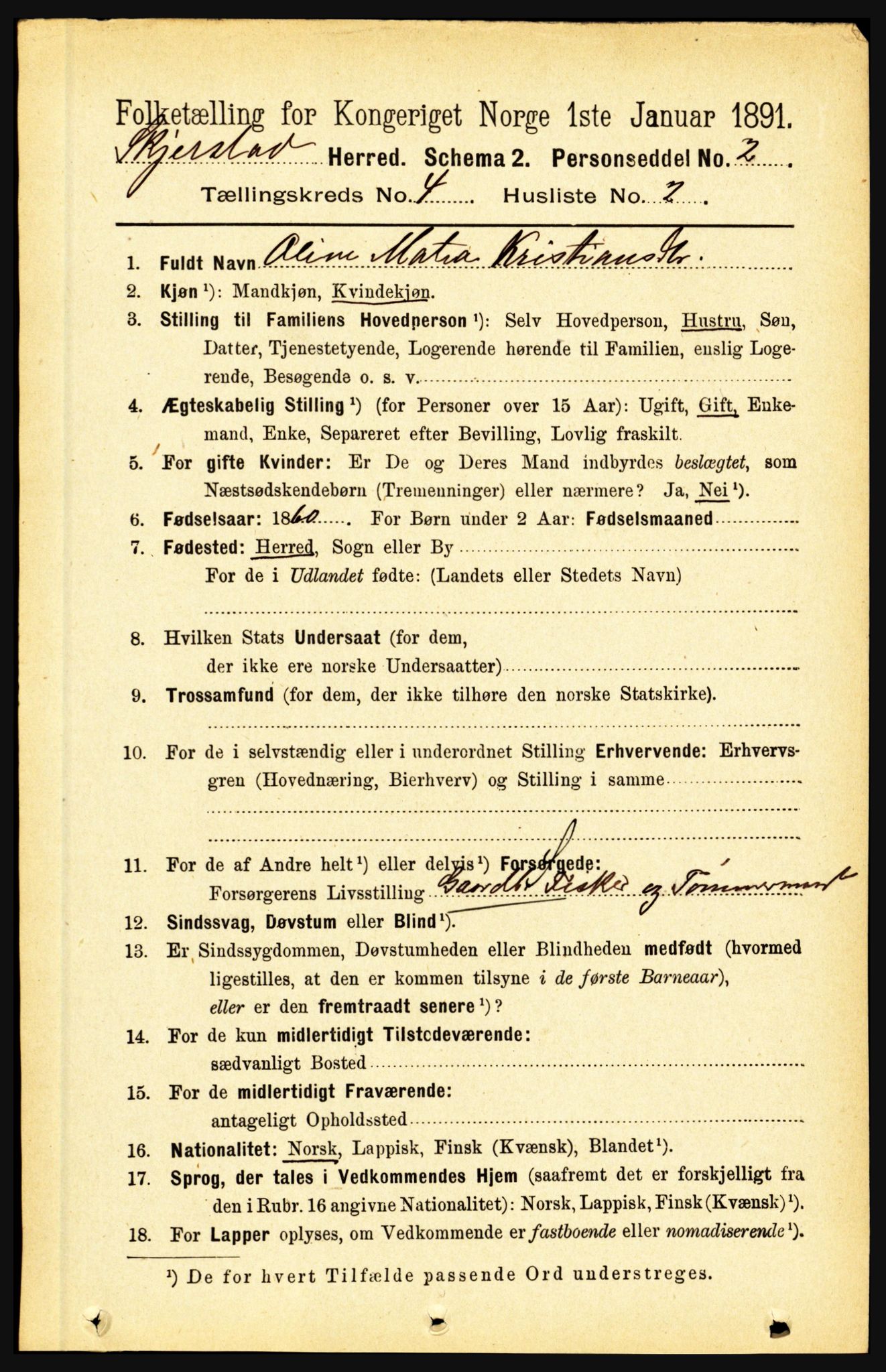 RA, 1891 census for 1842 Skjerstad, 1891, p. 1114