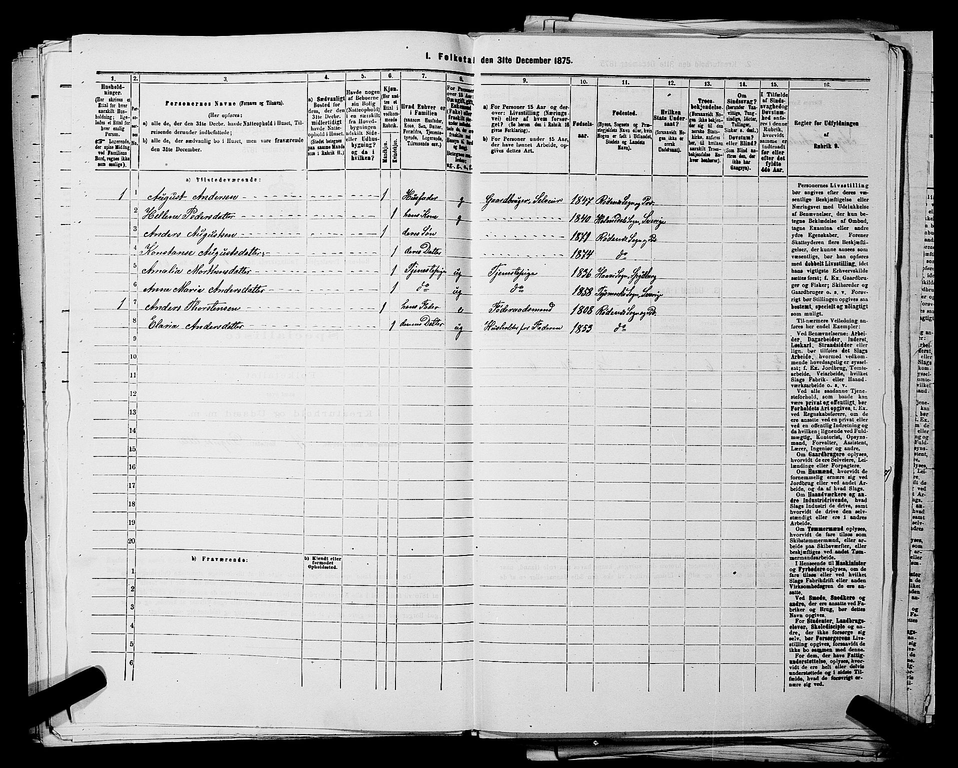 RA, 1875 census for 0120P Rødenes, 1875, p. 161