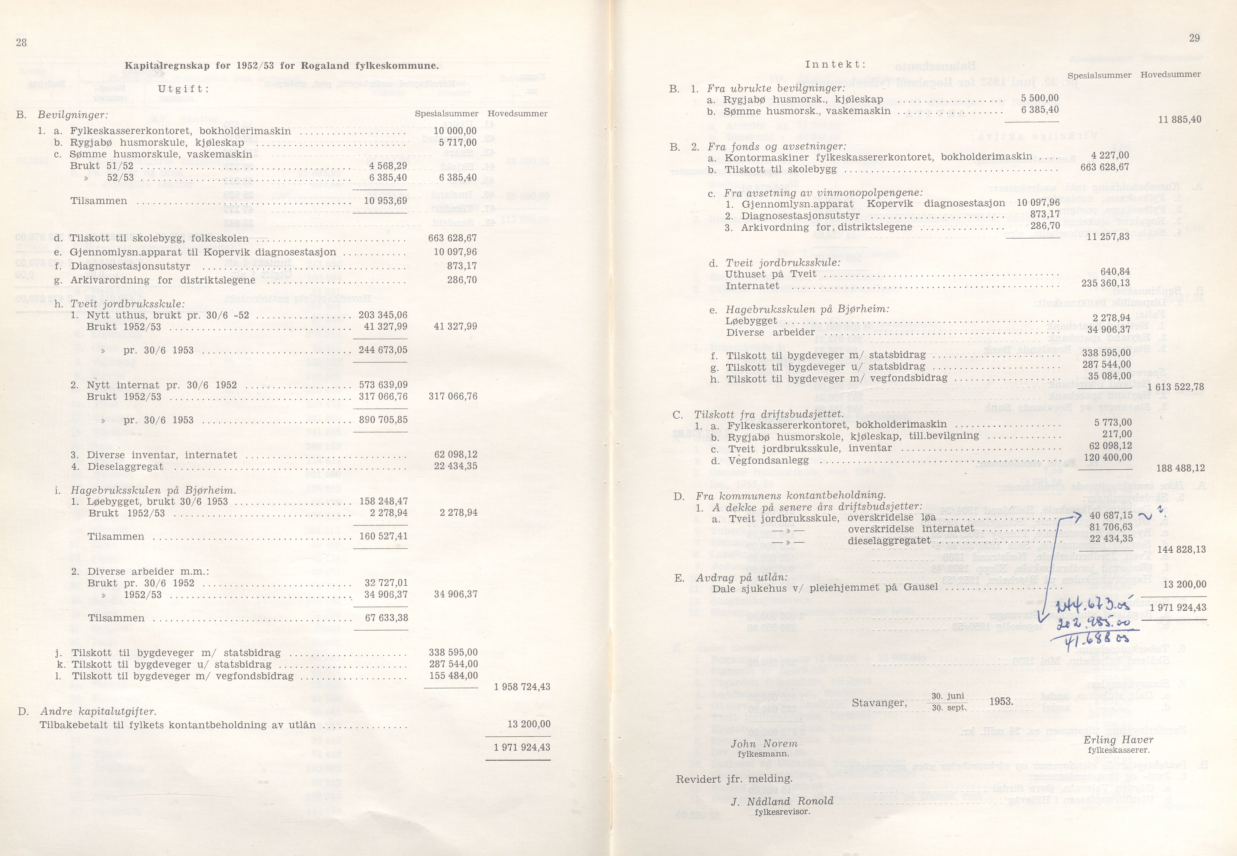 Rogaland fylkeskommune - Fylkesrådmannen , IKAR/A-900/A/Aa/Aaa/L0073: Møtebok , 1954, p. 28-29