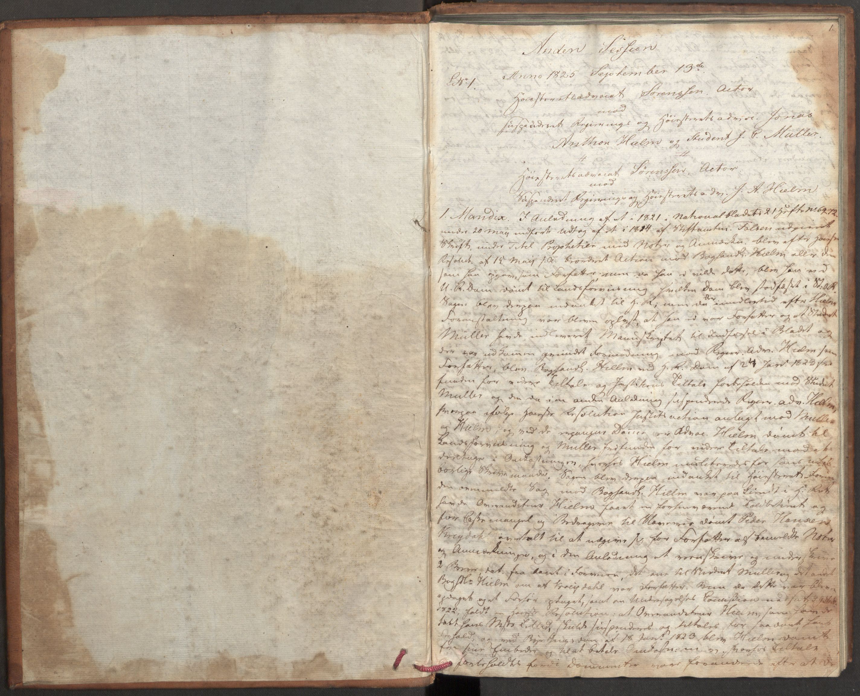 Høyesterett, AV/RA-S-1002/E/Eb/Ebb/L0012/0003: Voteringsprotokoller / Voteringsprotokoll, 1825, p. 1