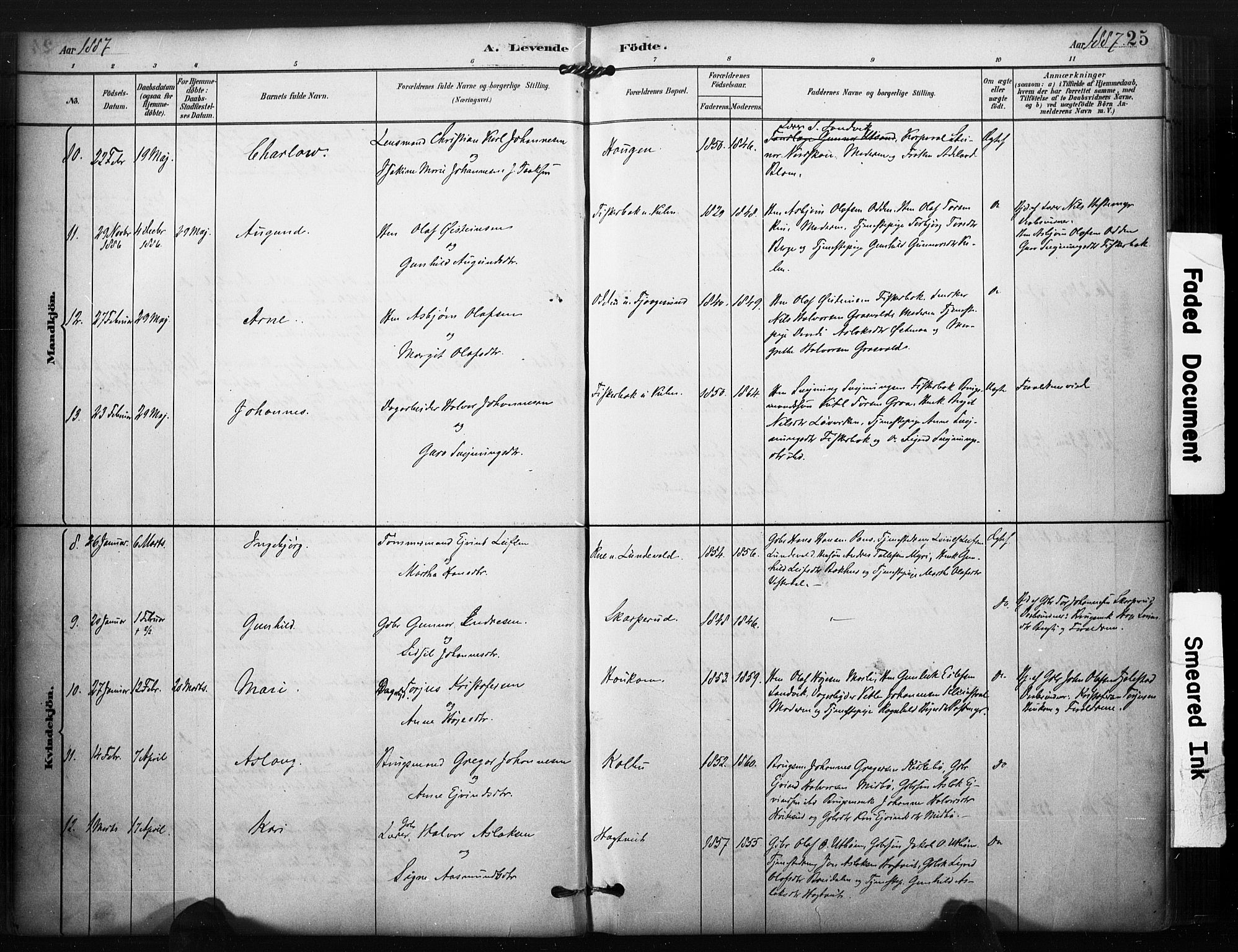 Kviteseid kirkebøker, SAKO/A-276/F/Fa/L0008: Parish register (official) no. I 8, 1882-1903, p. 25
