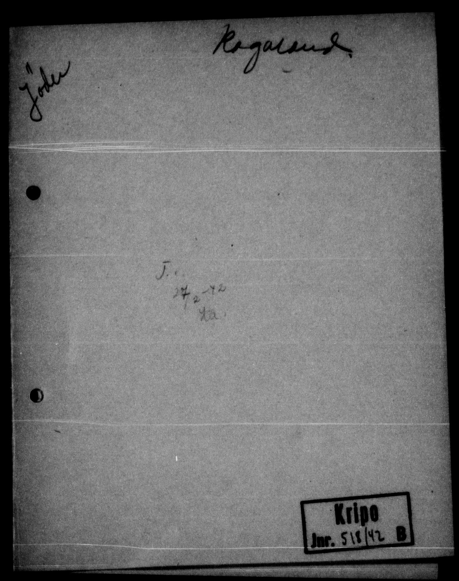 Statspolitiet - Hovedkontoret / Osloavdelingen, AV/RA-S-1329/G/Ga/L0012/0002: Spørreskjema for jøder i Norge / Jøder bosatt utenfor Oslo/Aker, Arendal politidistrikt - Romerike politidistrikt, 1942, p. 565