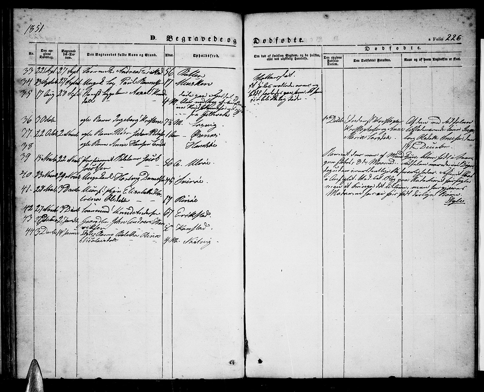 Ministerialprotokoller, klokkerbøker og fødselsregistre - Nordland, AV/SAT-A-1459/872/L1045: Parish register (copy) no. 872C01, 1840-1851, p. 226