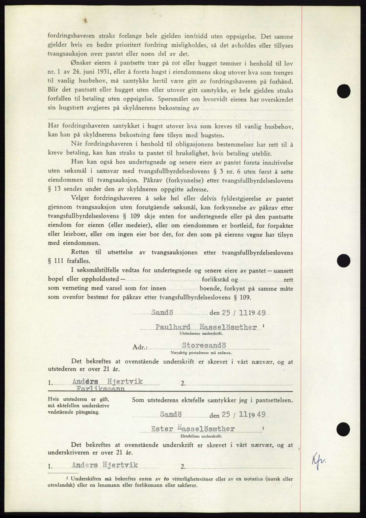 Nordmøre sorenskriveri, AV/SAT-A-4132/1/2/2Ca: Mortgage book no. B103, 1949-1950, Diary no: : 3358/1949