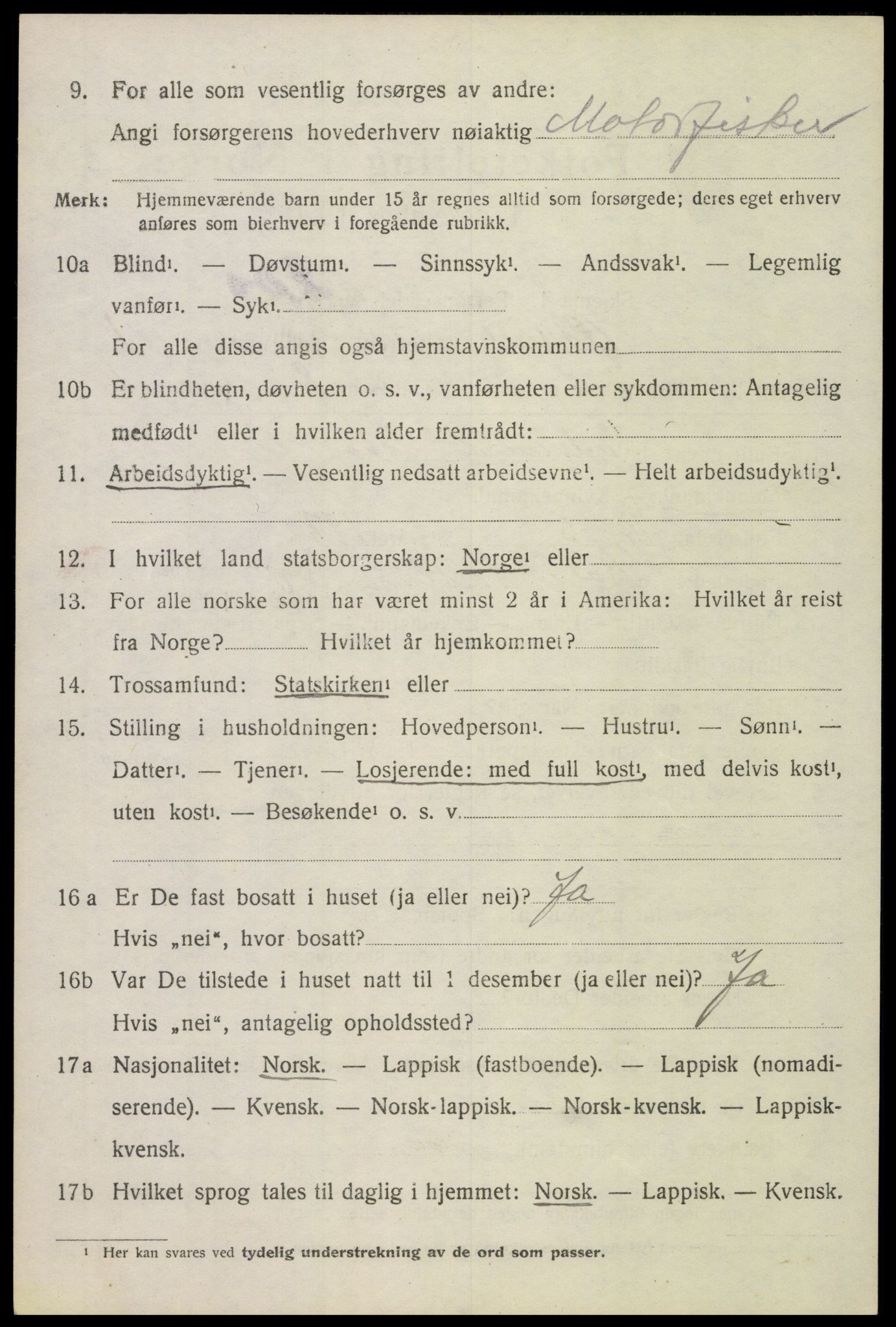 SAT, 1920 census for Øksnes, 1920, p. 1143