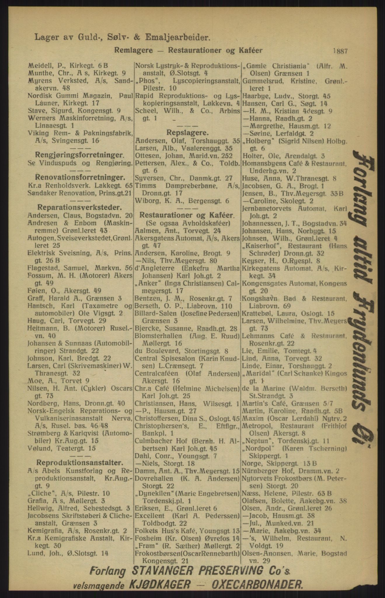 Kristiania/Oslo adressebok, PUBL/-, 1915, p. 1887