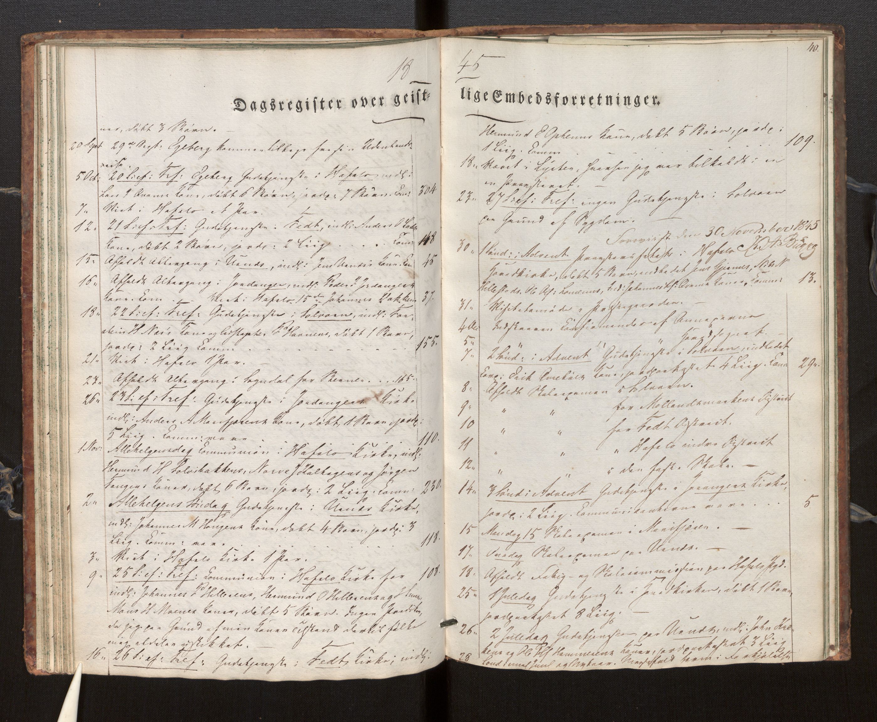 Hafslo sokneprestembete, SAB/A-80301/H/Haa/Haaf/L0001: Diary records no. F 1, 1834-1854, p. 40