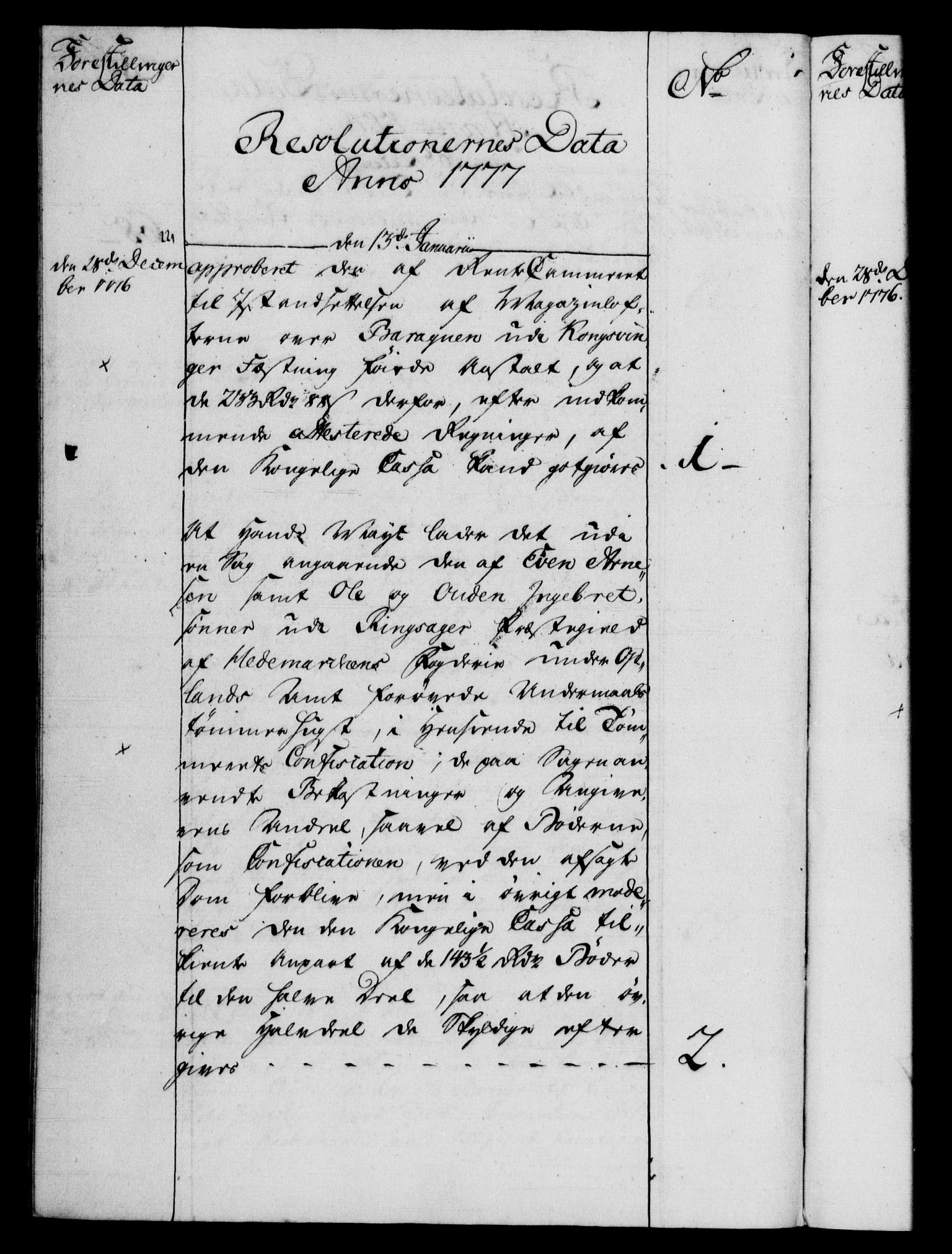 Rentekammeret, Kammerkanselliet, RA/EA-3111/G/Gf/Gfb/L0009: Register til norske relasjons- og resolusjonsprotokoller (merket RK 52.104), 1773-1780, p. 82
