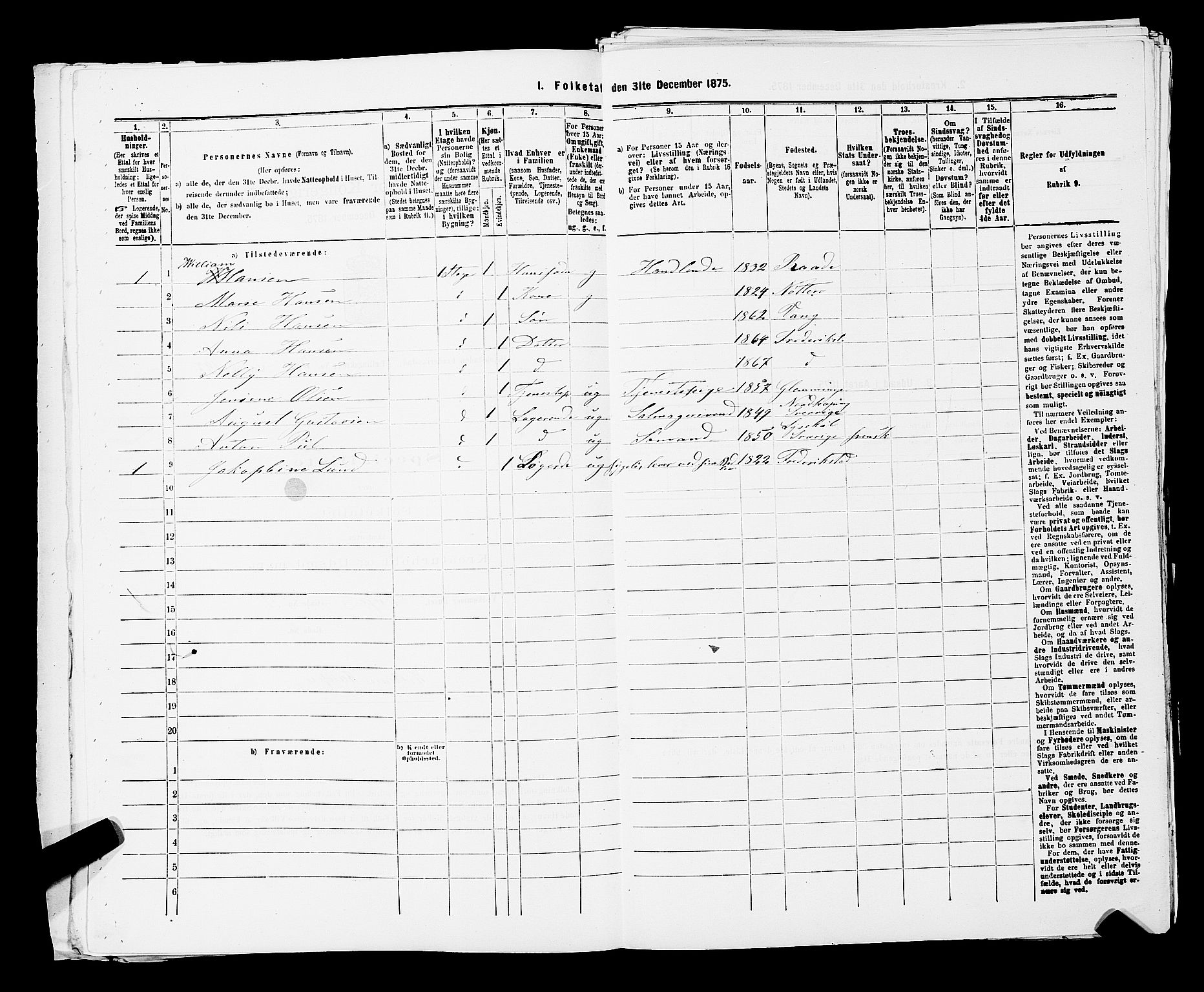 RA, 1875 census for 0103B Fredrikstad/Fredrikstad, 1875, p. 337