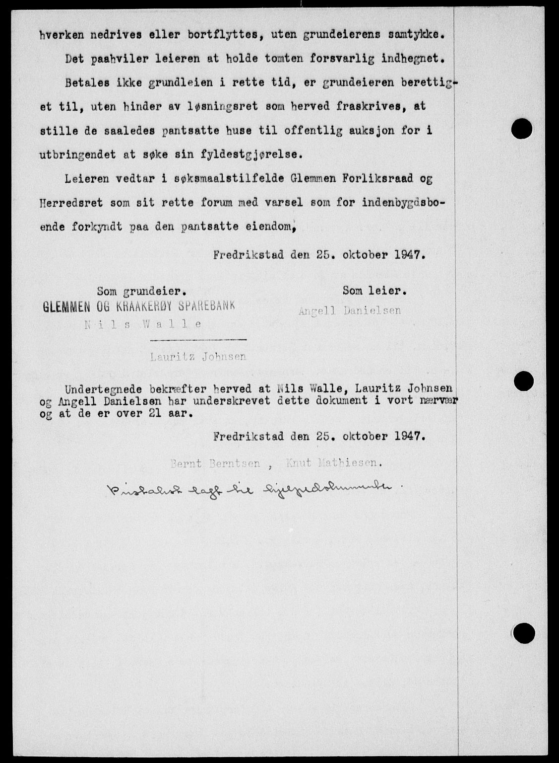 Onsøy sorenskriveri, SAO/A-10474/G/Ga/Gab/L0021: Mortgage book no. II A-21, 1947-1947, Diary no: : 2976/1947