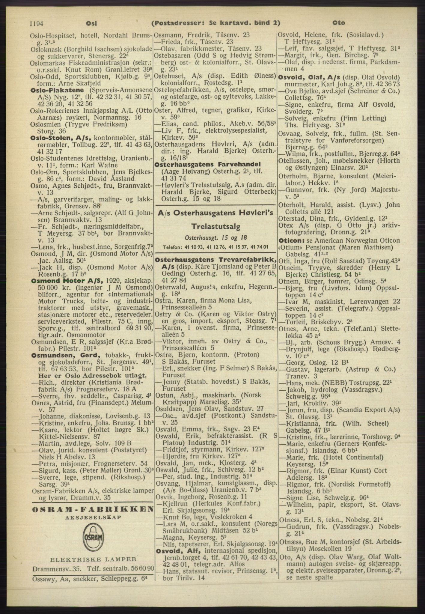 Kristiania/Oslo adressebok, PUBL/-, 1960-1961, p. 1194