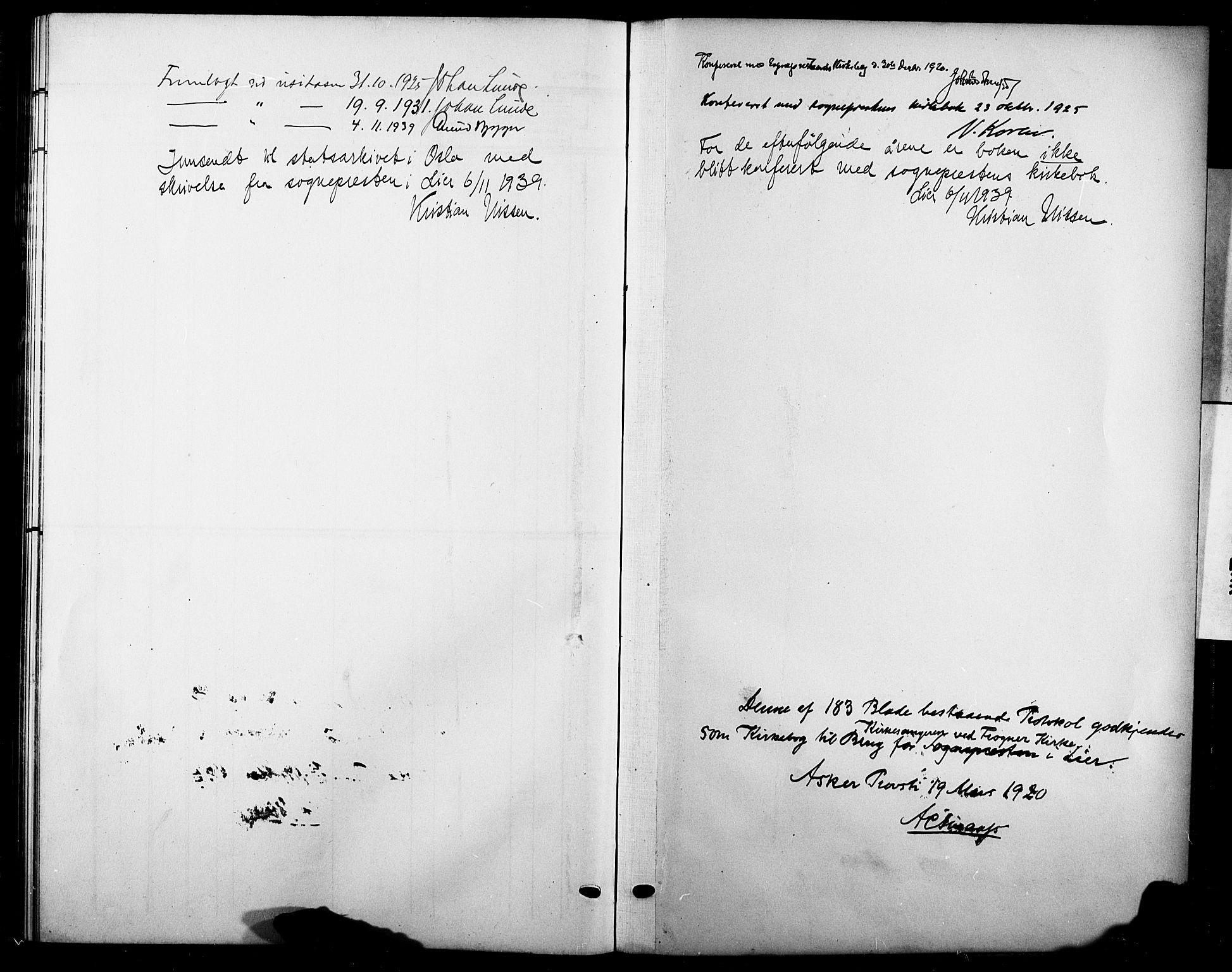 Lier kirkebøker, SAKO/A-230/G/Gb/L0004: Parish register (copy) no. II 4, 1920-1932