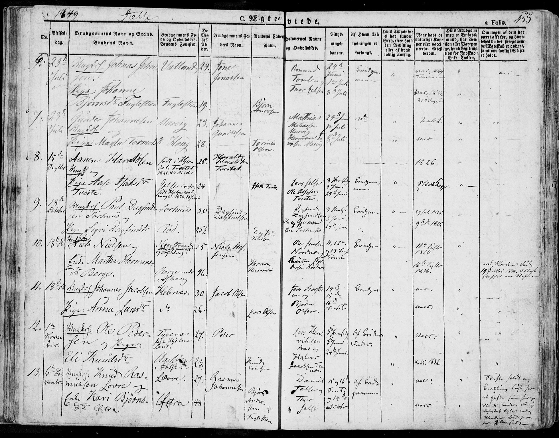 Jelsa sokneprestkontor, AV/SAST-A-101842/01/IV: Parish register (official) no. A 6.2, 1828-1853, p. 455