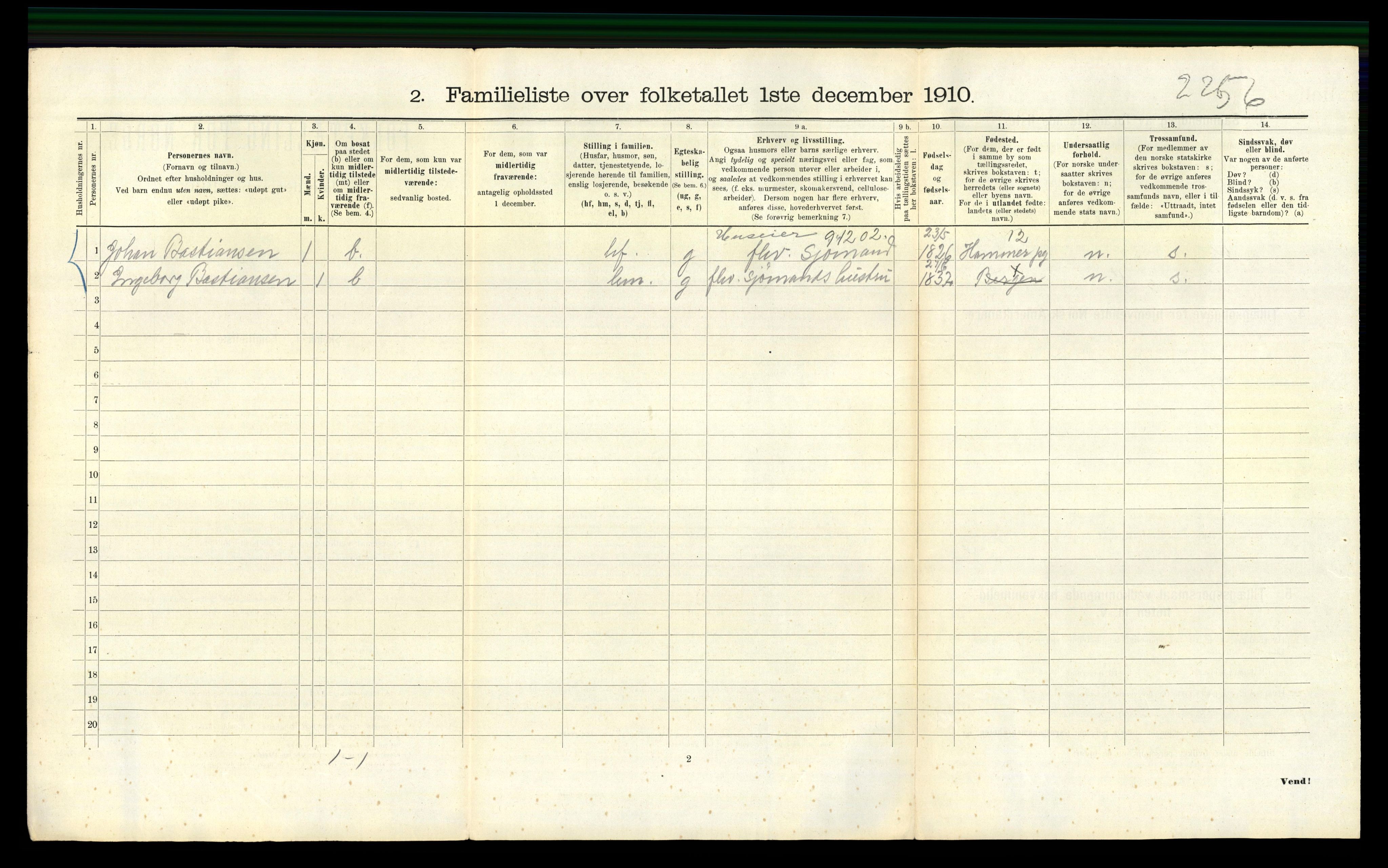 RA, 1910 census for Bergen, 1910, p. 42514