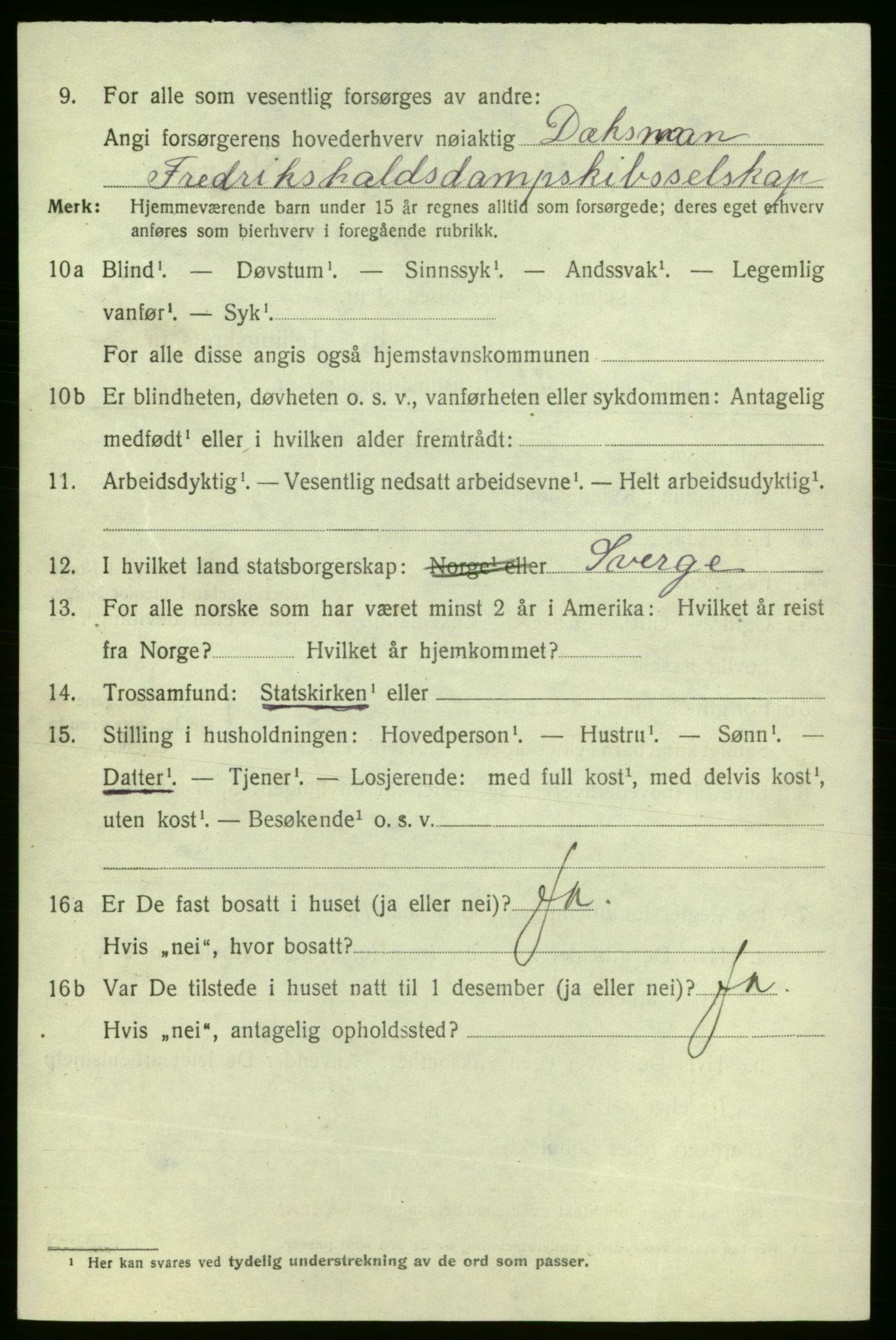 SAO, 1920 census for Fredrikshald, 1920, p. 9477