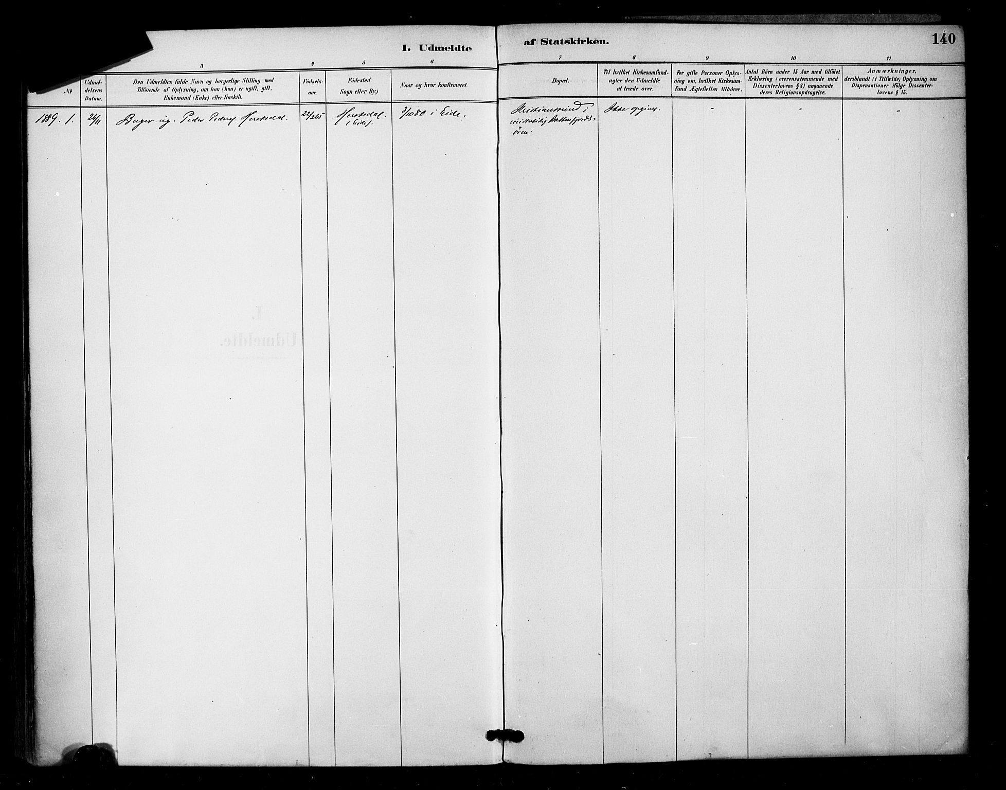 Ministerialprotokoller, klokkerbøker og fødselsregistre - Møre og Romsdal, SAT/A-1454/571/L0836: Parish register (official) no. 571A01, 1884-1899, p. 140