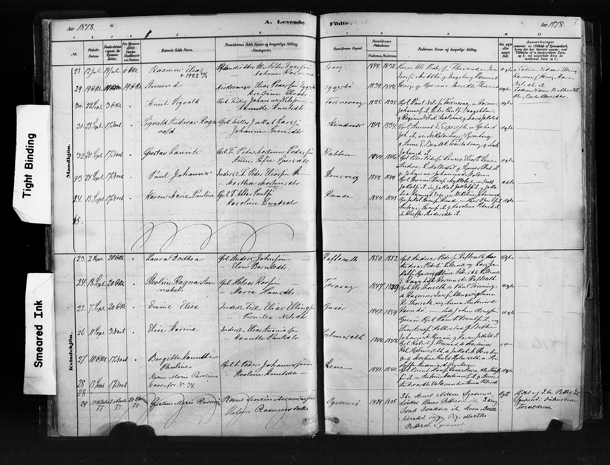 Ministerialprotokoller, klokkerbøker og fødselsregistre - Møre og Romsdal, AV/SAT-A-1454/507/L0073: Parish register (official) no. 507A08, 1878-1904, p. 7