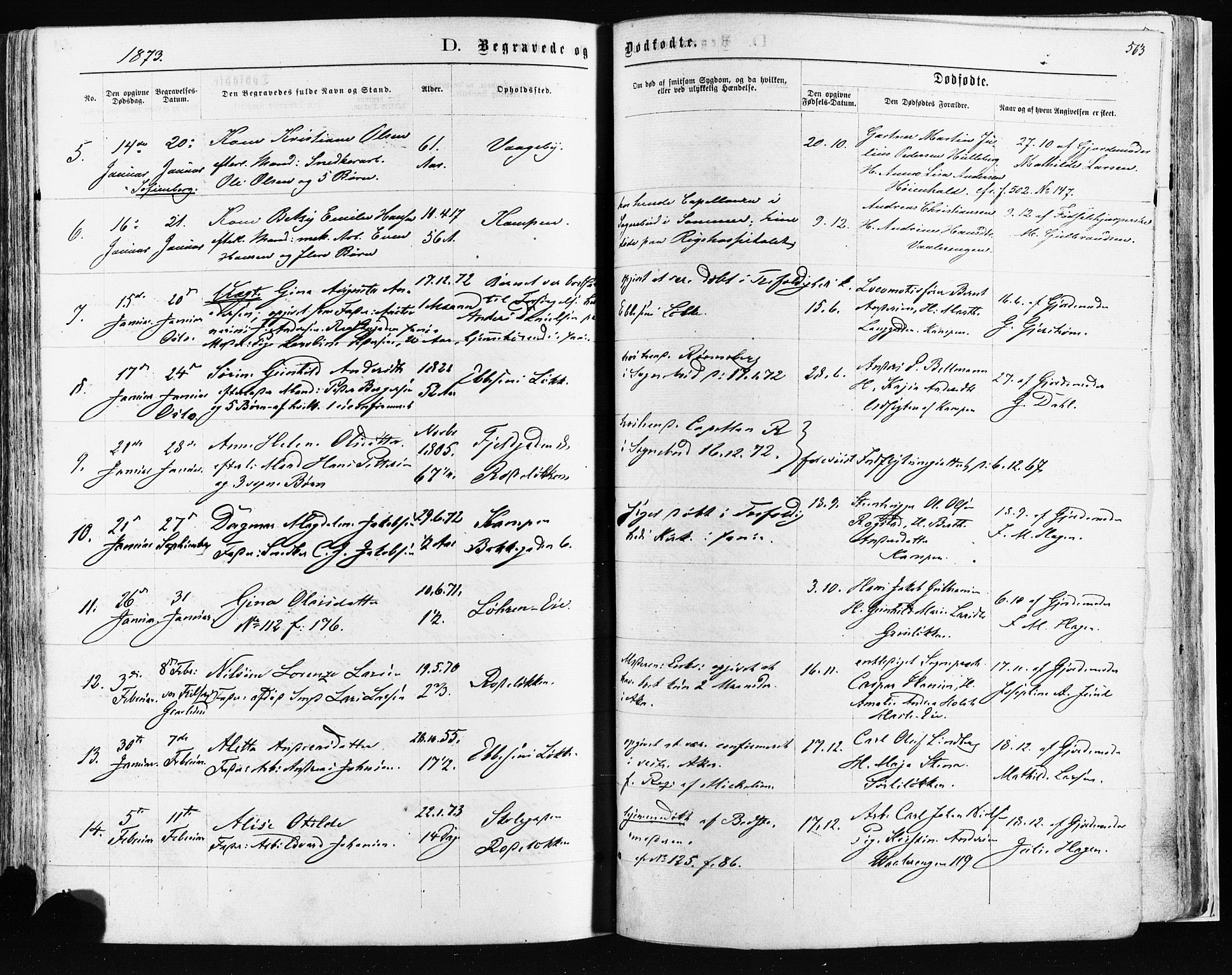 Østre Aker prestekontor Kirkebøker, AV/SAO-A-10840/F/Fa/L0003: Parish register (official) no. I 3, 1869-1875, p. 563