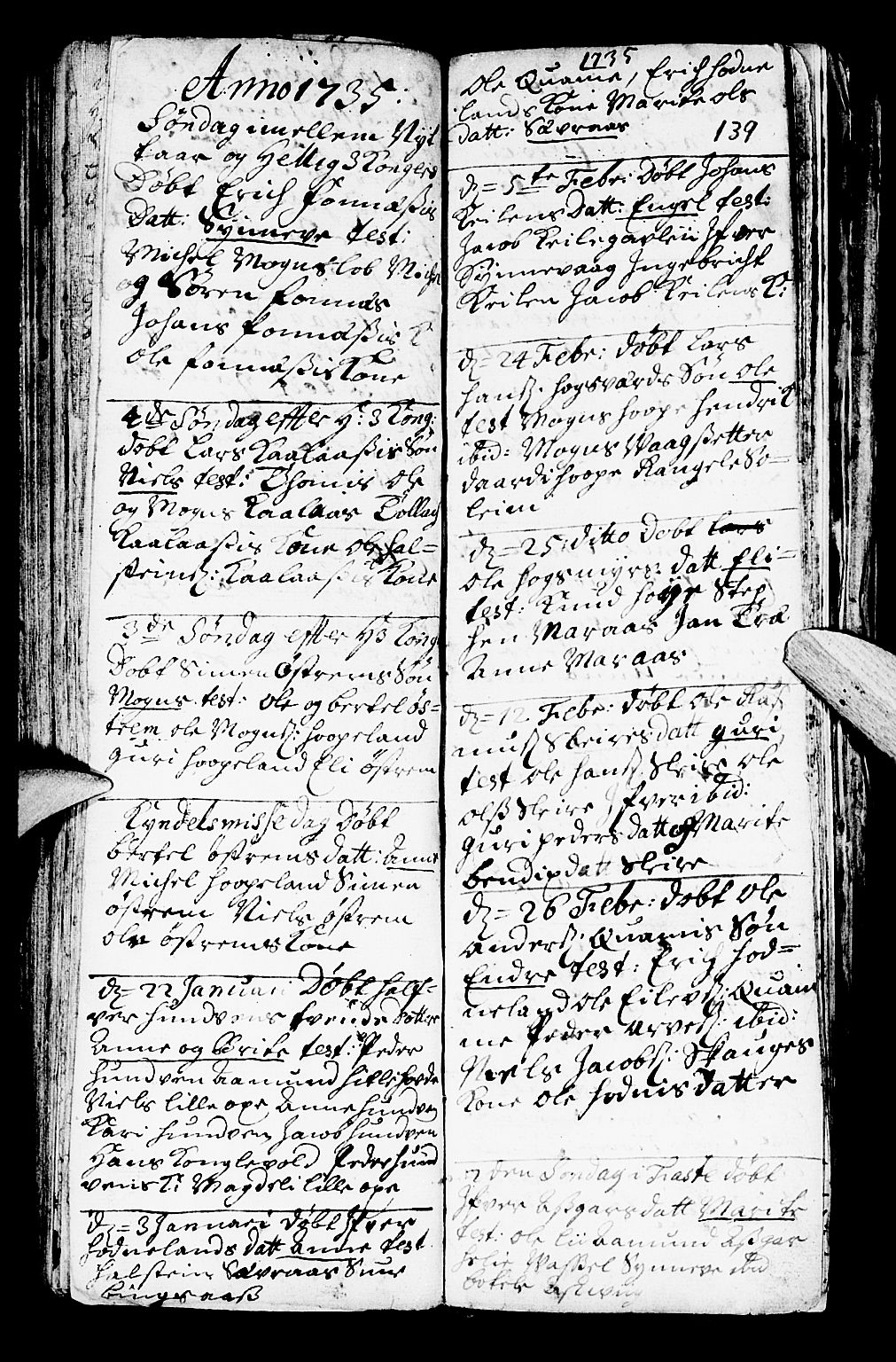 Lindås Sokneprestembete, SAB/A-76701/H/Haa: Parish register (official) no. A 1, 1699-1746, p. 139