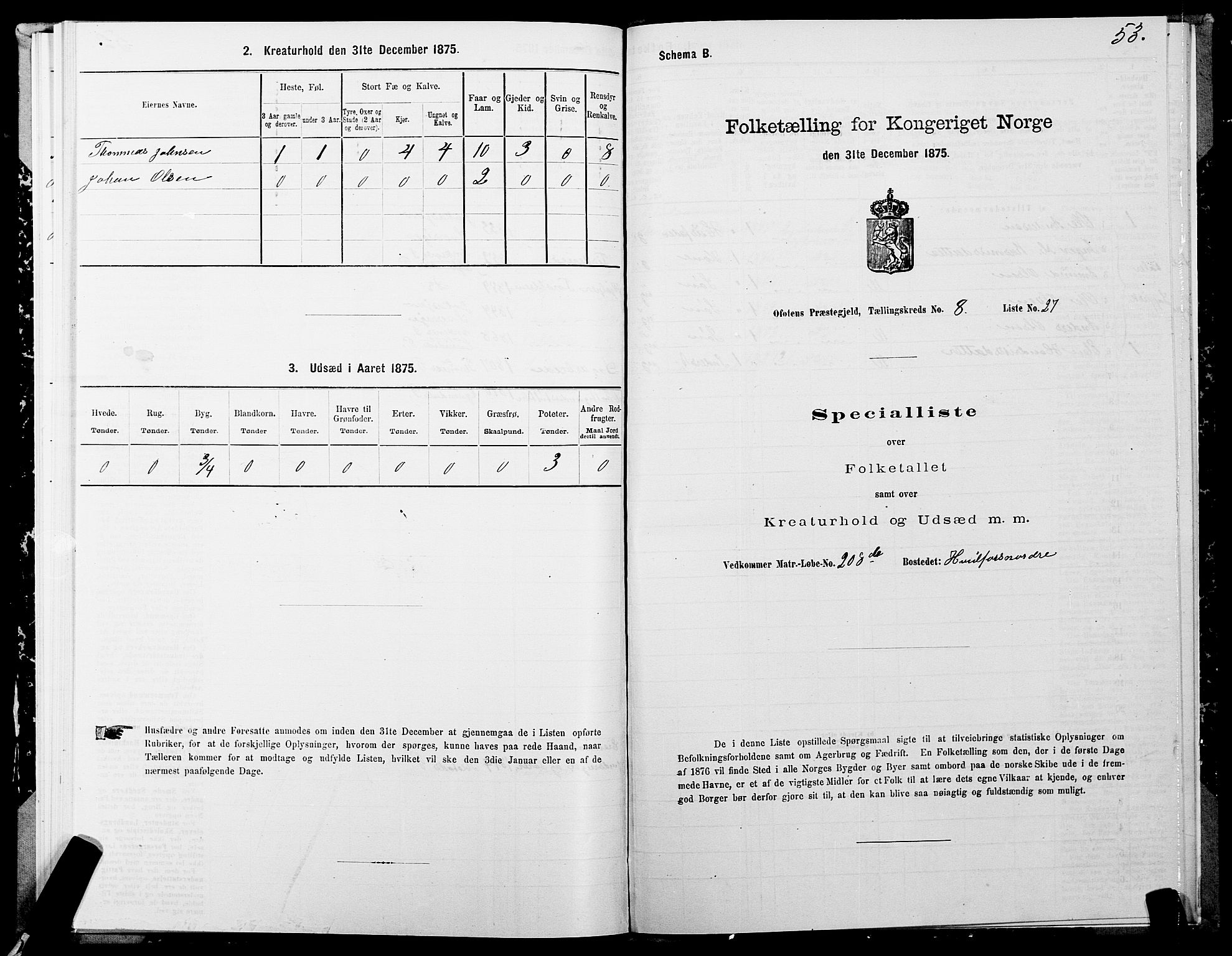 SATØ, 1875 census for 1914P Trondenes, 1875, p. 8053