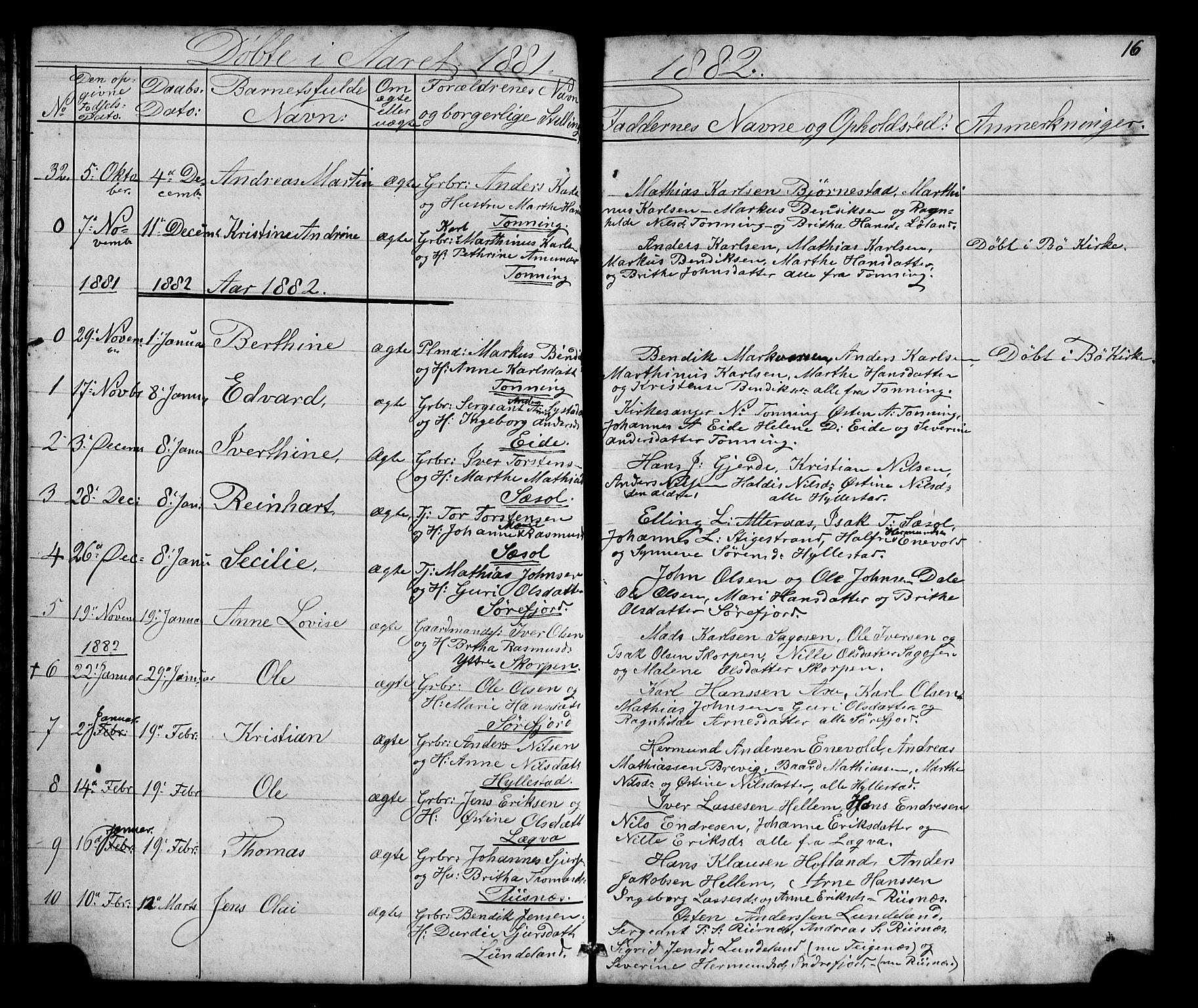 Hyllestad sokneprestembete, SAB/A-80401: Parish register (copy) no. A 2, 1876-1906, p. 16