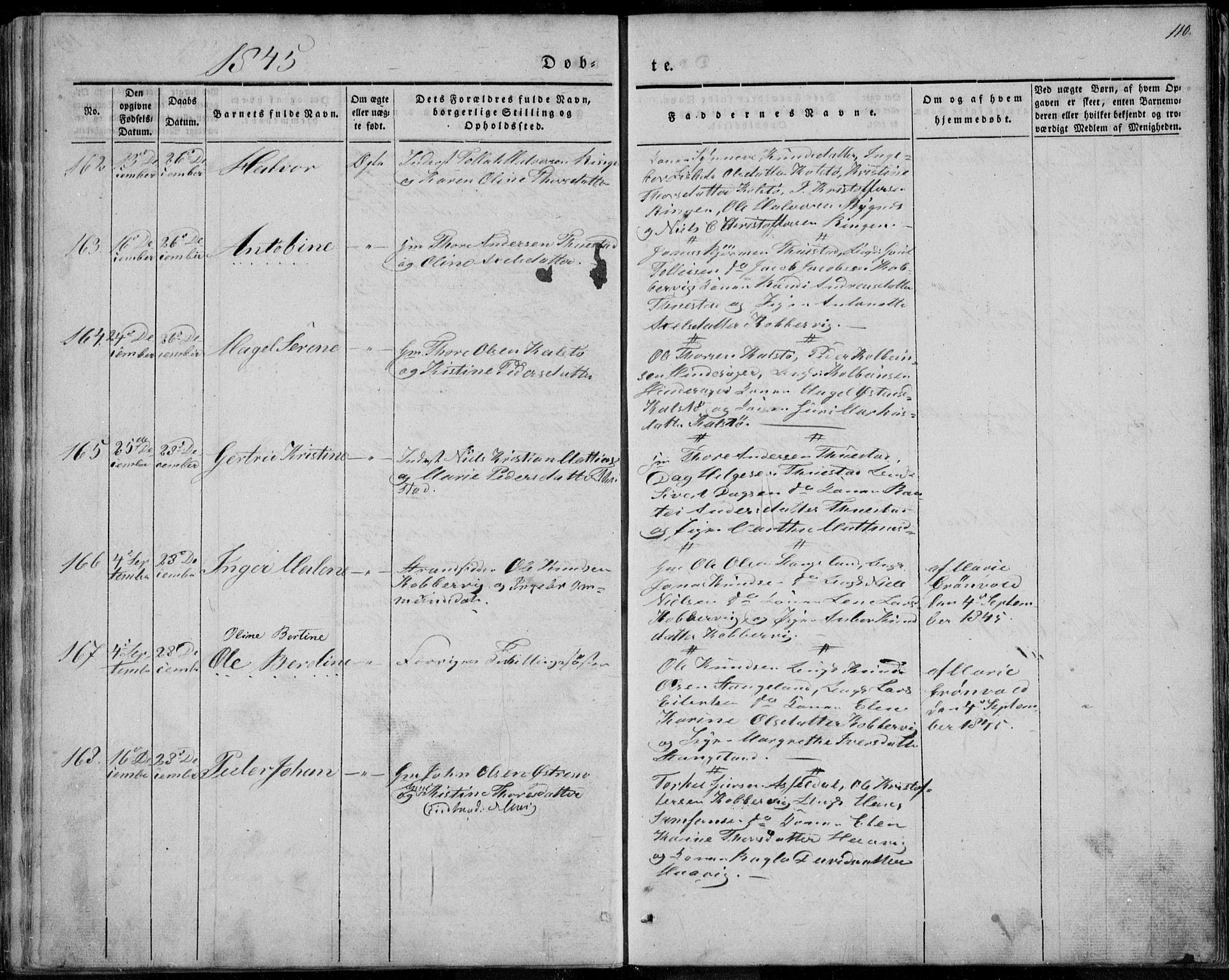 Avaldsnes sokneprestkontor, SAST/A -101851/H/Ha/Haa/L0006: Parish register (official) no. A 6, 1839-1847, p. 110