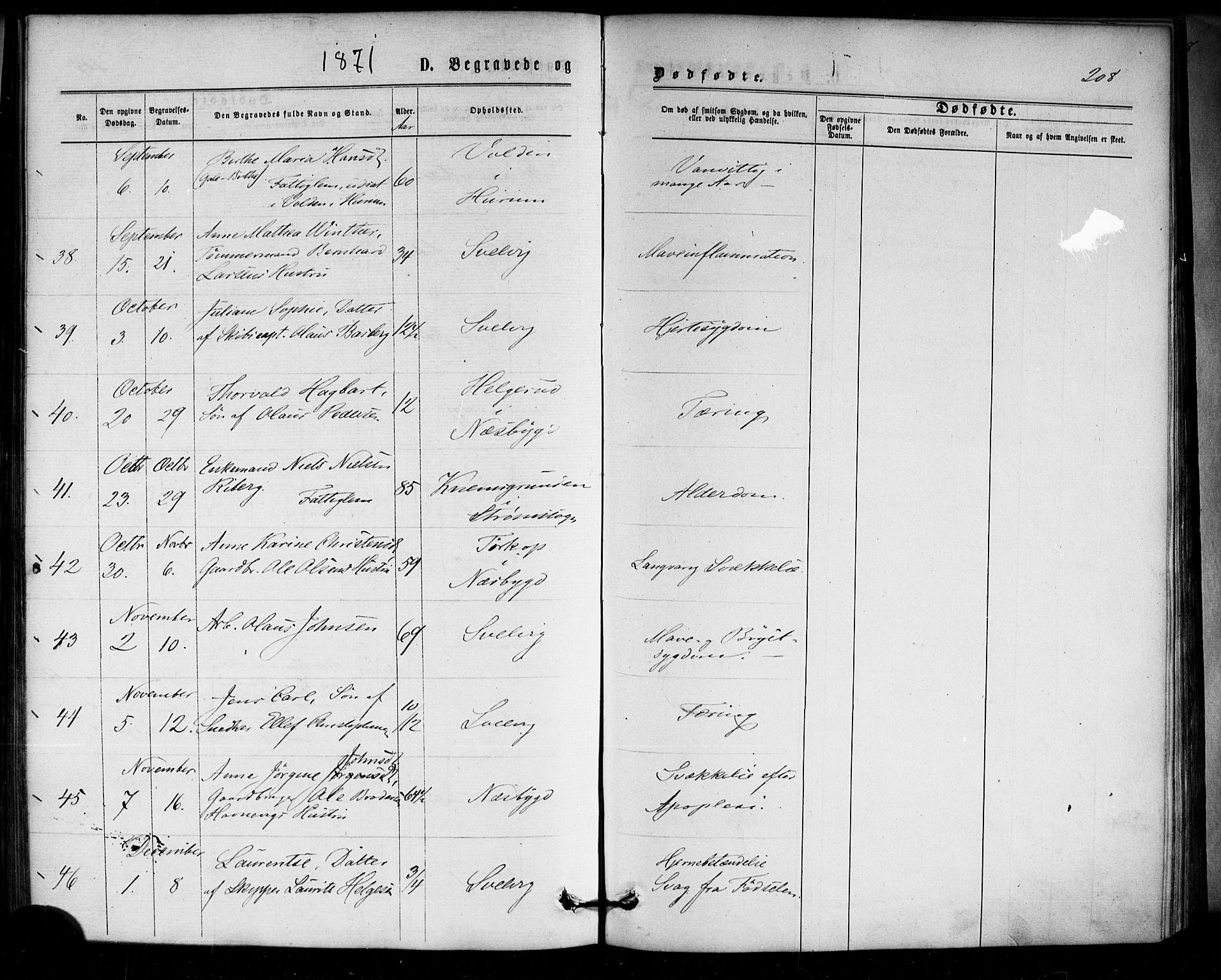 Strømm kirkebøker, SAKO/A-322/F/Fa/L0002: Parish register (official) no. I 2, 1870-1877, p. 208