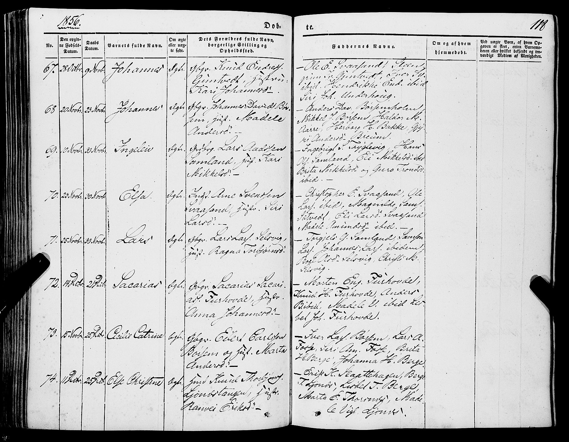 Strandebarm sokneprestembete, AV/SAB-A-78401/H/Haa: Parish register (official) no. A 7, 1844-1872, p. 118