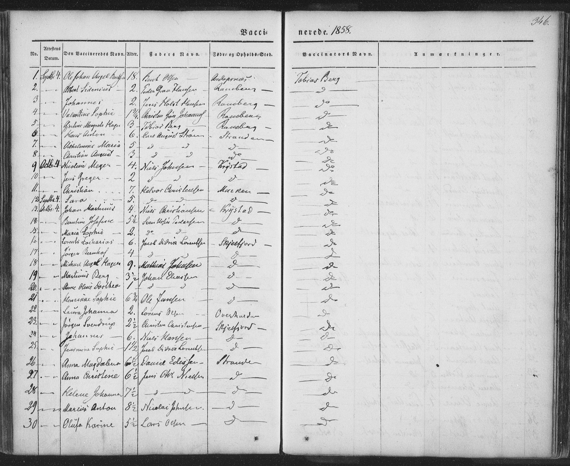 Ministerialprotokoller, klokkerbøker og fødselsregistre - Nordland, AV/SAT-A-1459/885/L1202: Parish register (official) no. 885A03, 1838-1859, p. 346