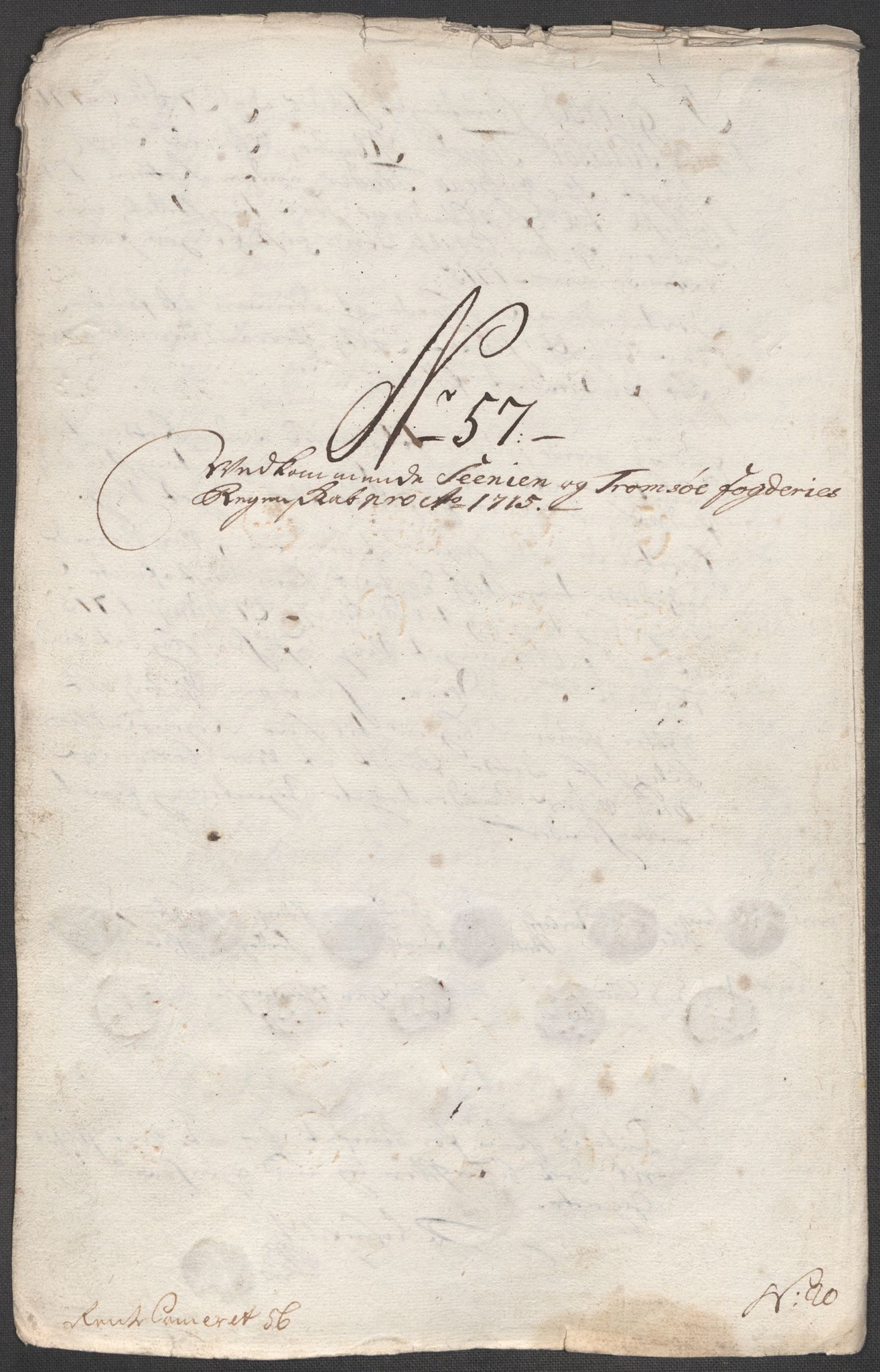 Rentekammeret inntil 1814, Reviderte regnskaper, Fogderegnskap, AV/RA-EA-4092/R68/L4761: Fogderegnskap Senja og Troms, 1715, p. 268