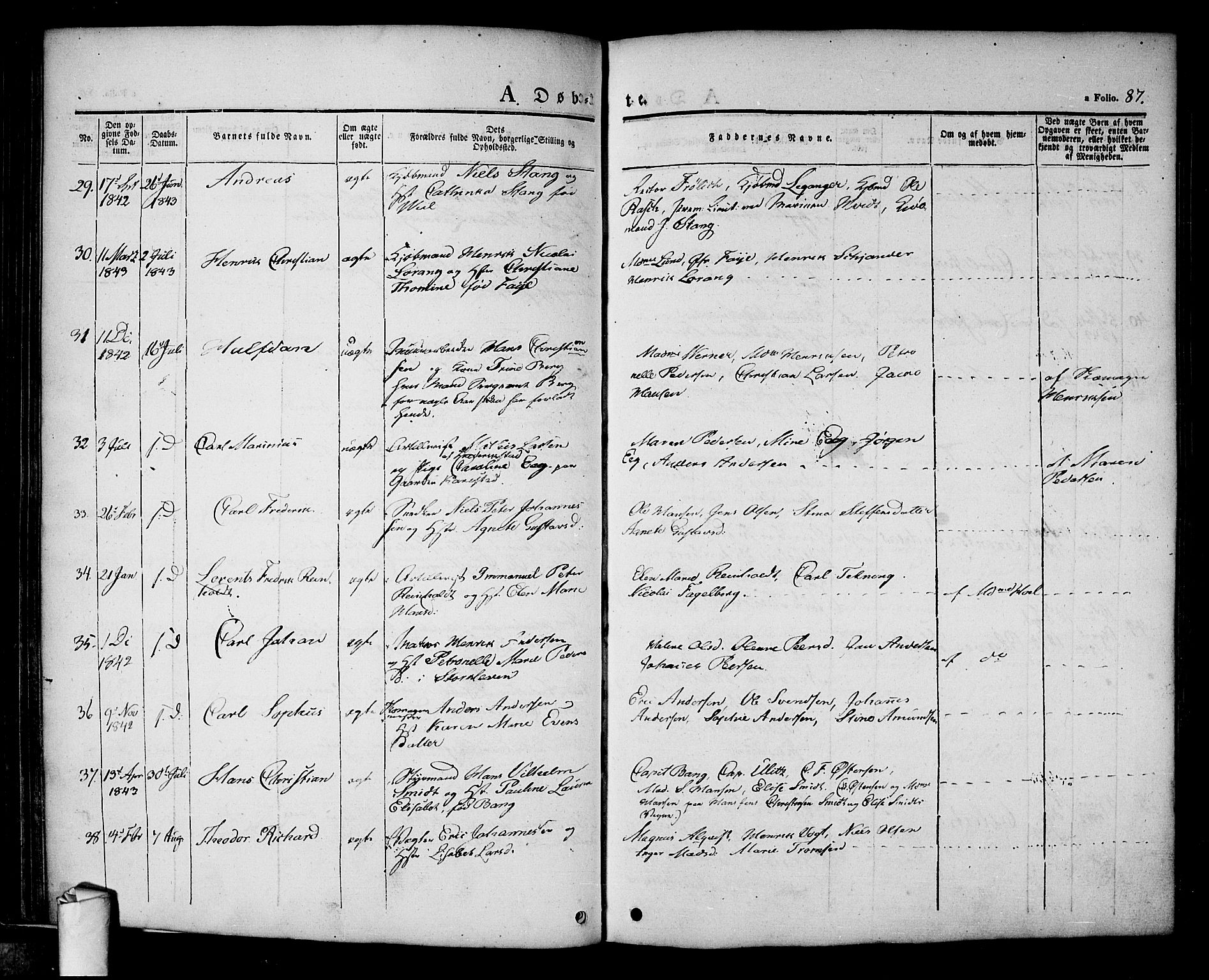 Halden prestekontor Kirkebøker, AV/SAO-A-10909/F/Fa/L0005: Parish register (official) no. I 5, 1834-1845, p. 87