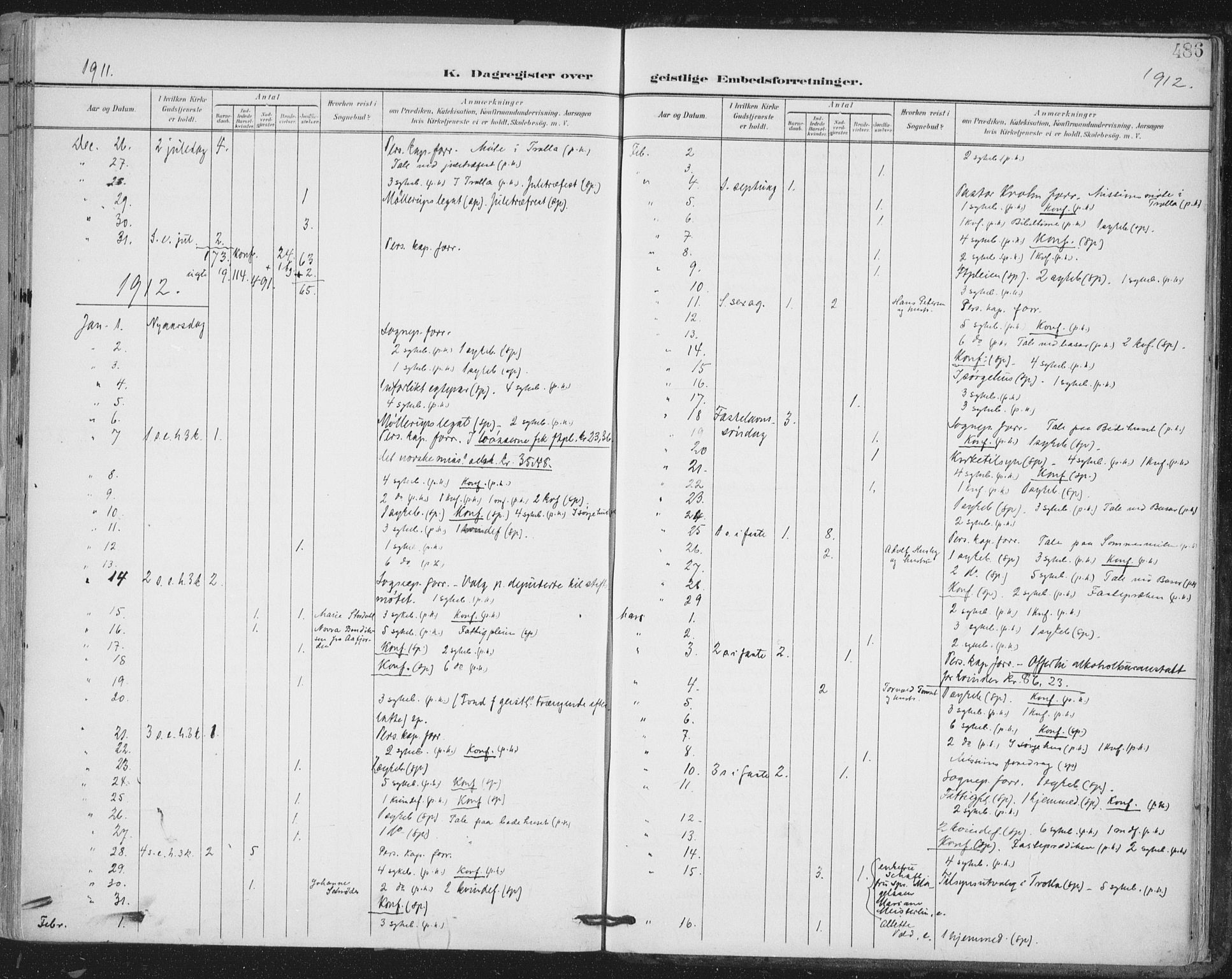 Ministerialprotokoller, klokkerbøker og fødselsregistre - Sør-Trøndelag, SAT/A-1456/603/L0167: Parish register (official) no. 603A06, 1896-1932, p. 486