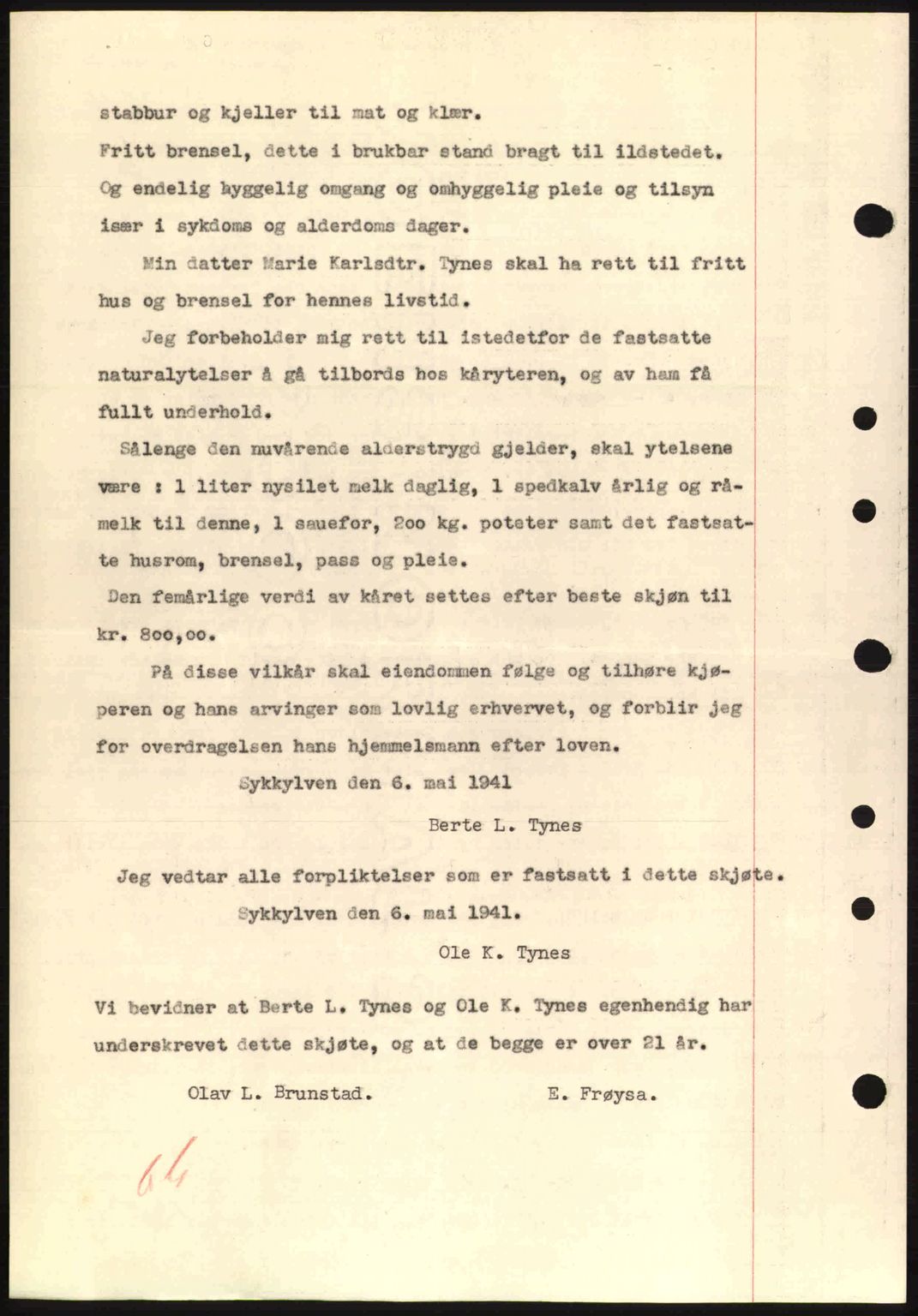 Nordre Sunnmøre sorenskriveri, AV/SAT-A-0006/1/2/2C/2Ca: Mortgage book no. A10, 1940-1941, Diary no: : 634/1941