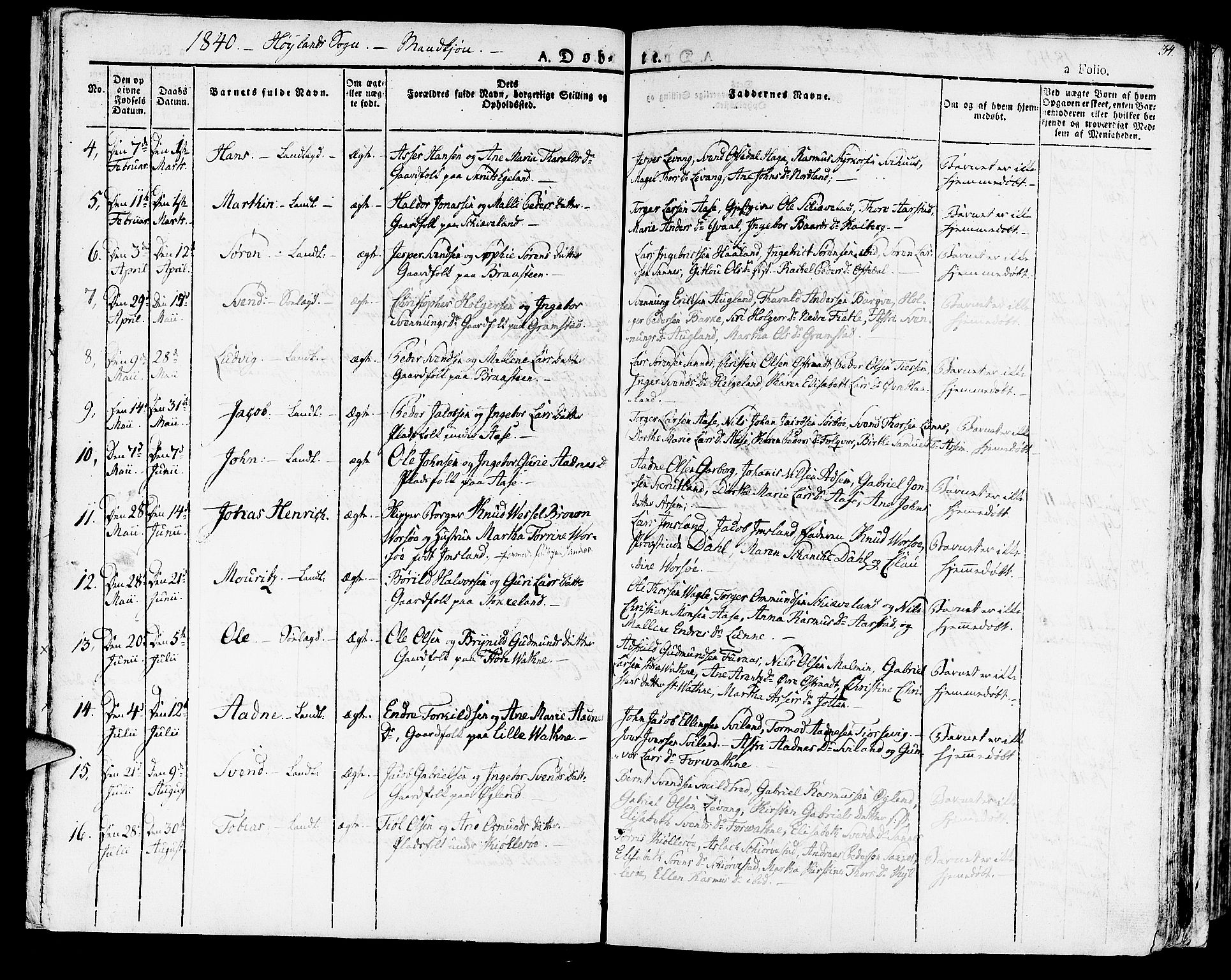 Høyland sokneprestkontor, AV/SAST-A-101799/001/30BA/L0007: Parish register (official) no. A 7 /1, 1825-1841, p. 34