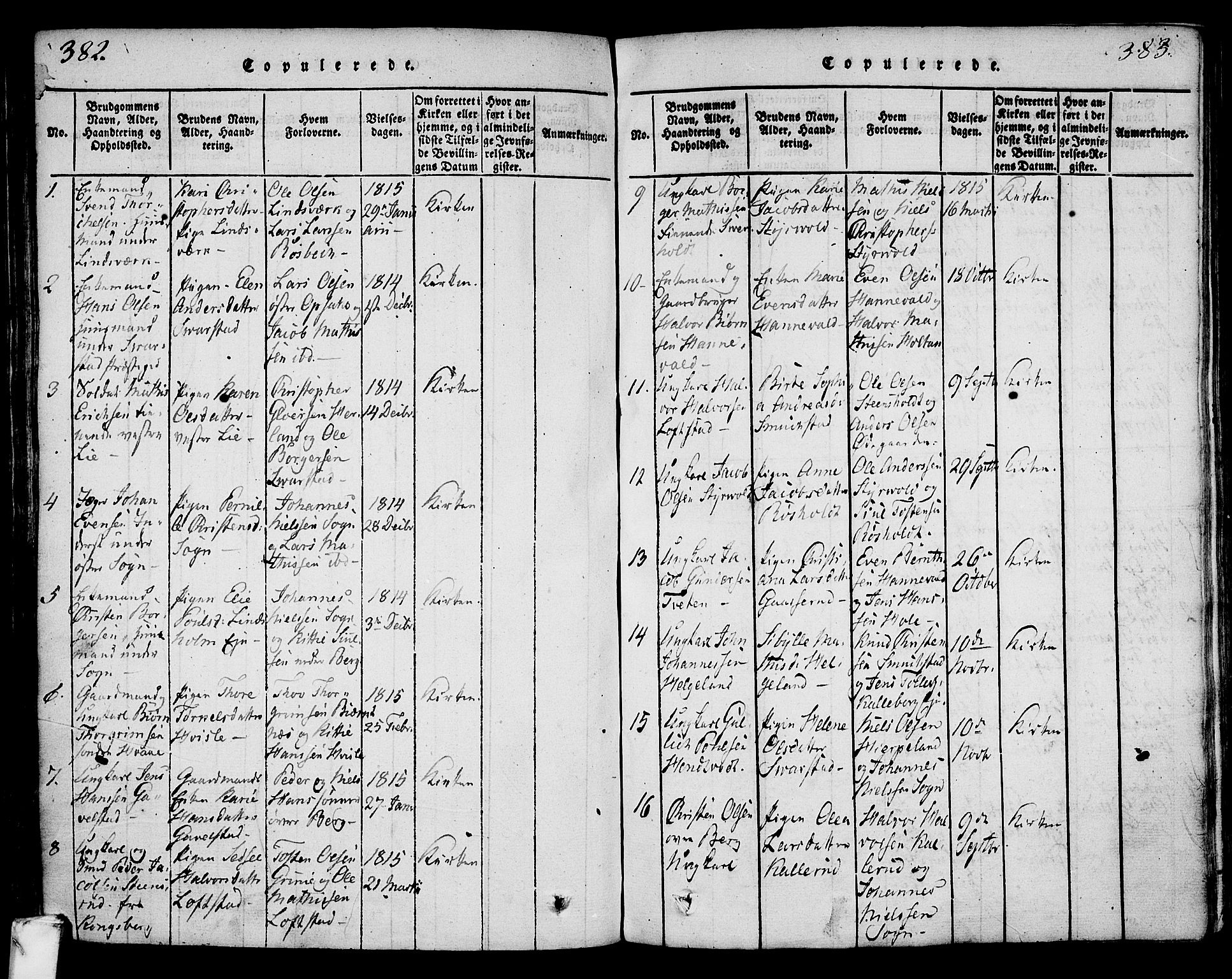 Lardal kirkebøker, AV/SAKO-A-350/F/Fa/L0005: Parish register (official) no. I 5, 1814-1835, p. 382-383