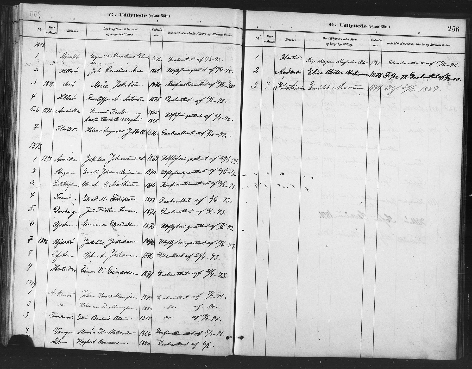 Berg sokneprestkontor, SATØ/S-1318/G/Ga/Gaa/L0004kirke: Parish register (official) no. 4, 1880-1894, p. 256