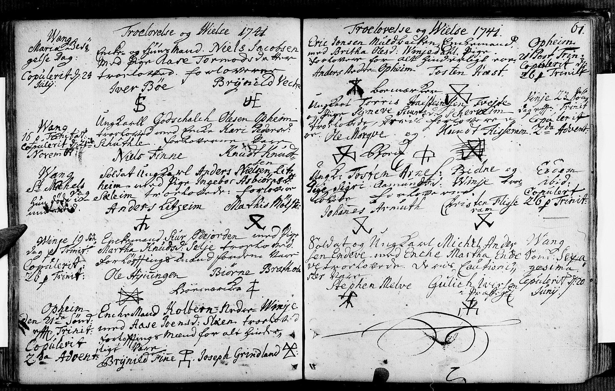 Voss sokneprestembete, SAB/A-79001/H/Haa: Parish register (official) no. A 7, 1731-1773, p. 61
