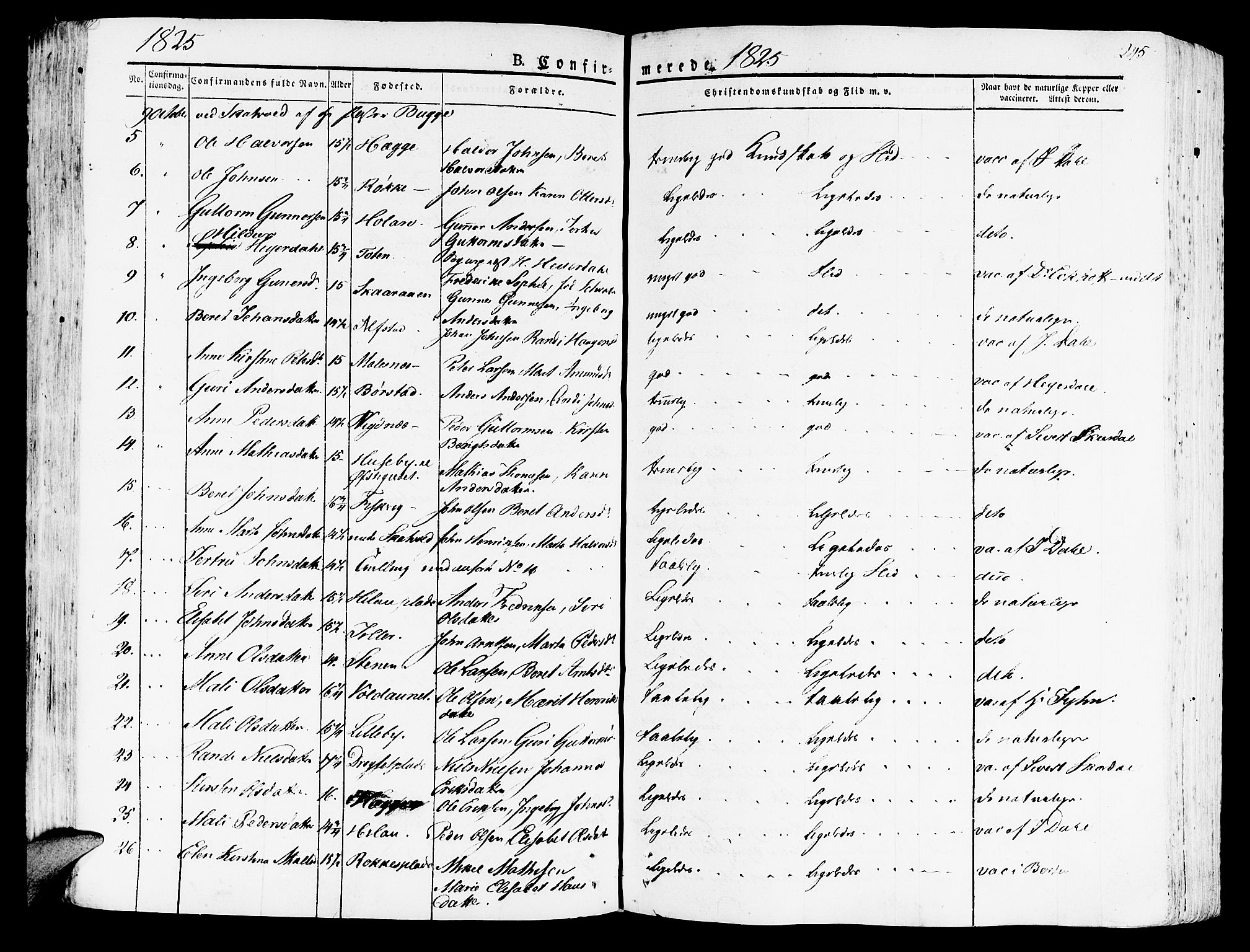 Ministerialprotokoller, klokkerbøker og fødselsregistre - Nord-Trøndelag, AV/SAT-A-1458/709/L0070: Parish register (official) no. 709A10, 1820-1832, p. 245