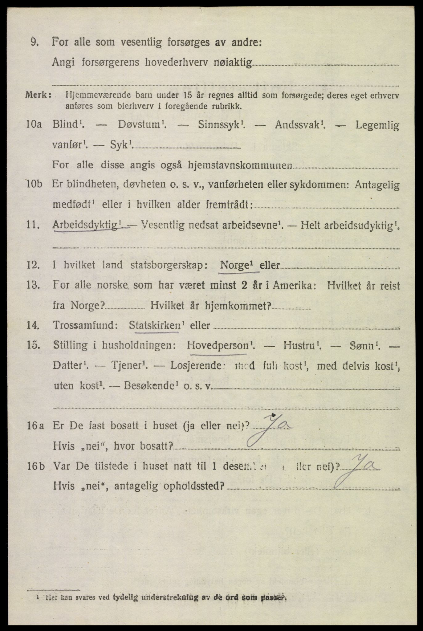 SAH, 1920 census for Stange, 1920, p. 6594