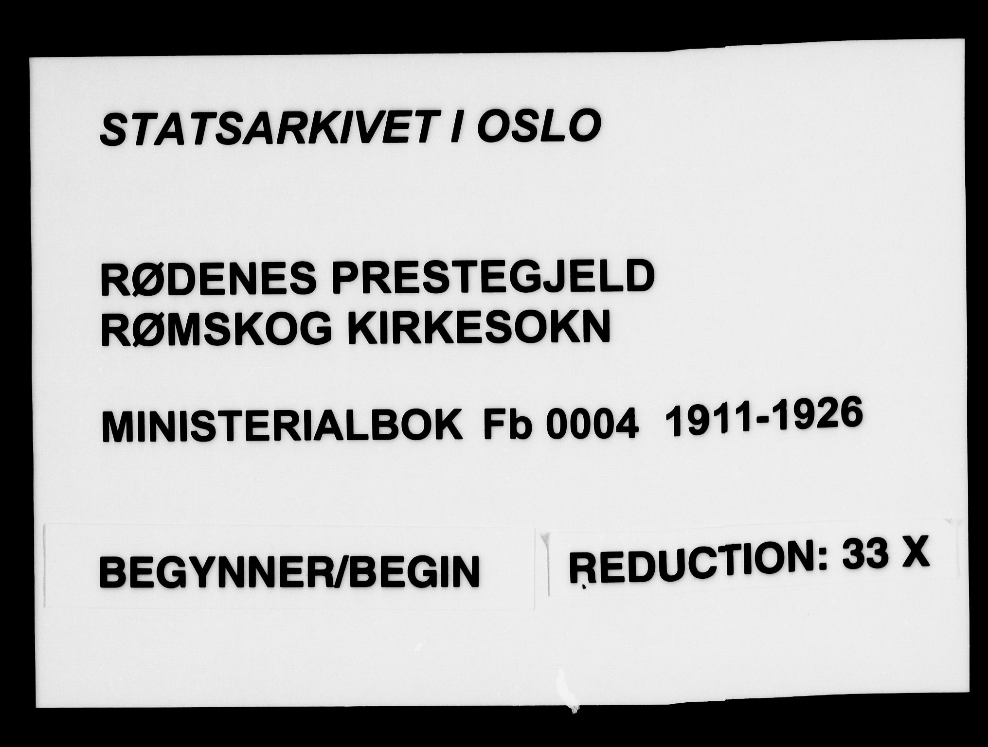 Rødenes prestekontor Kirkebøker, AV/SAO-A-2005/F/Fb/L0004: Parish register (official) no. II 4, 1911-1926